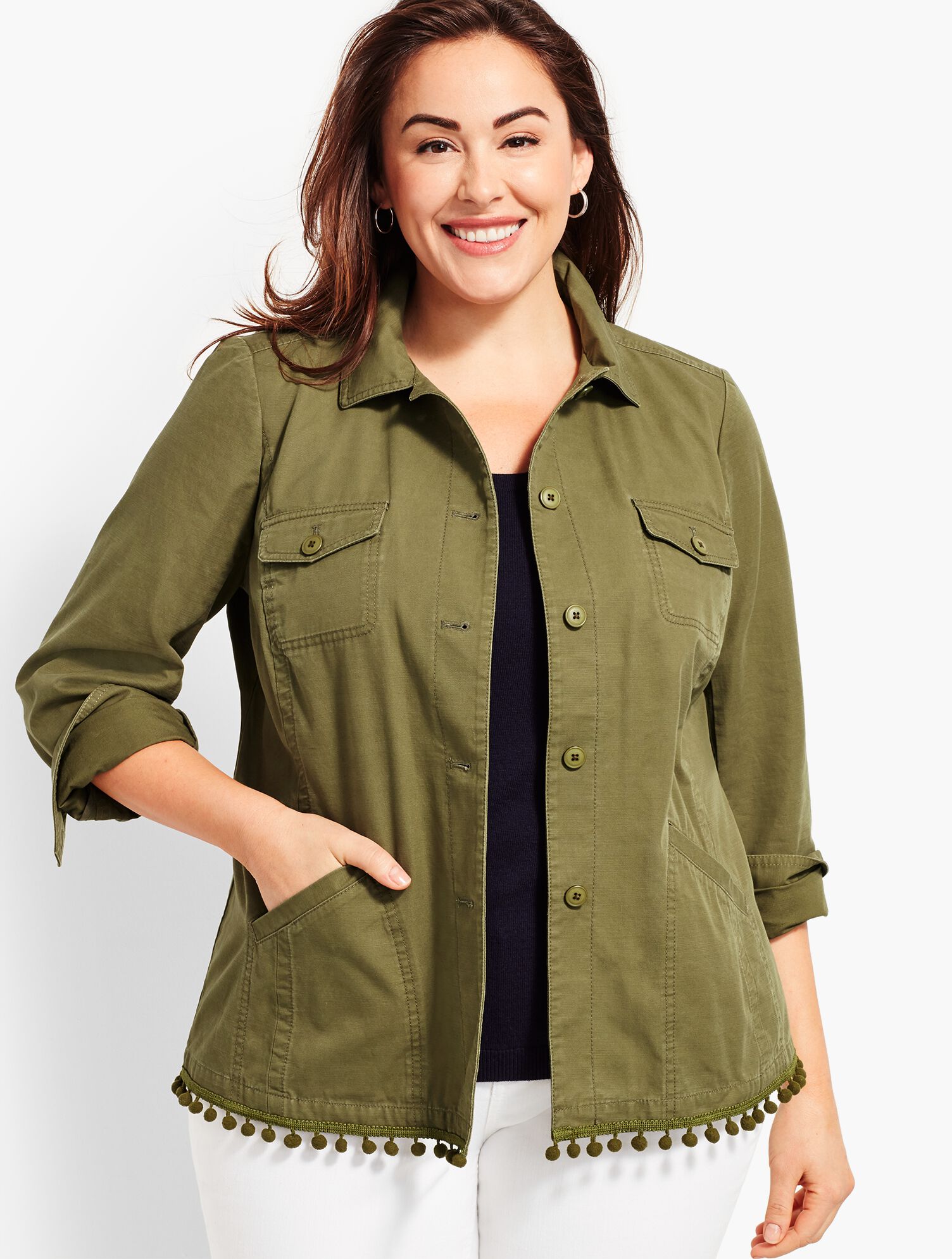 Pom-Pom Twill Jacket