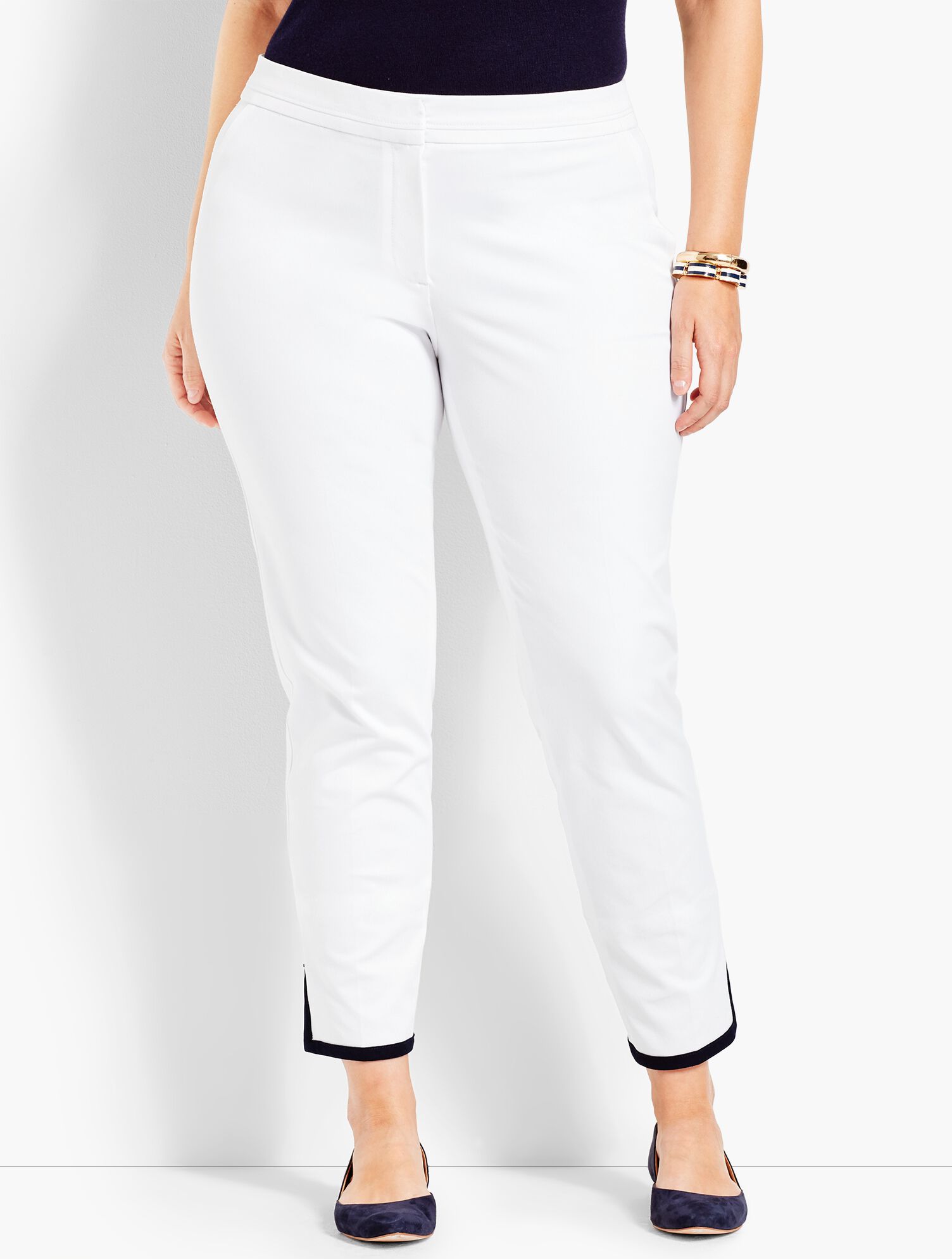 Tipped Bi-Stretch Slim Ankle Pant