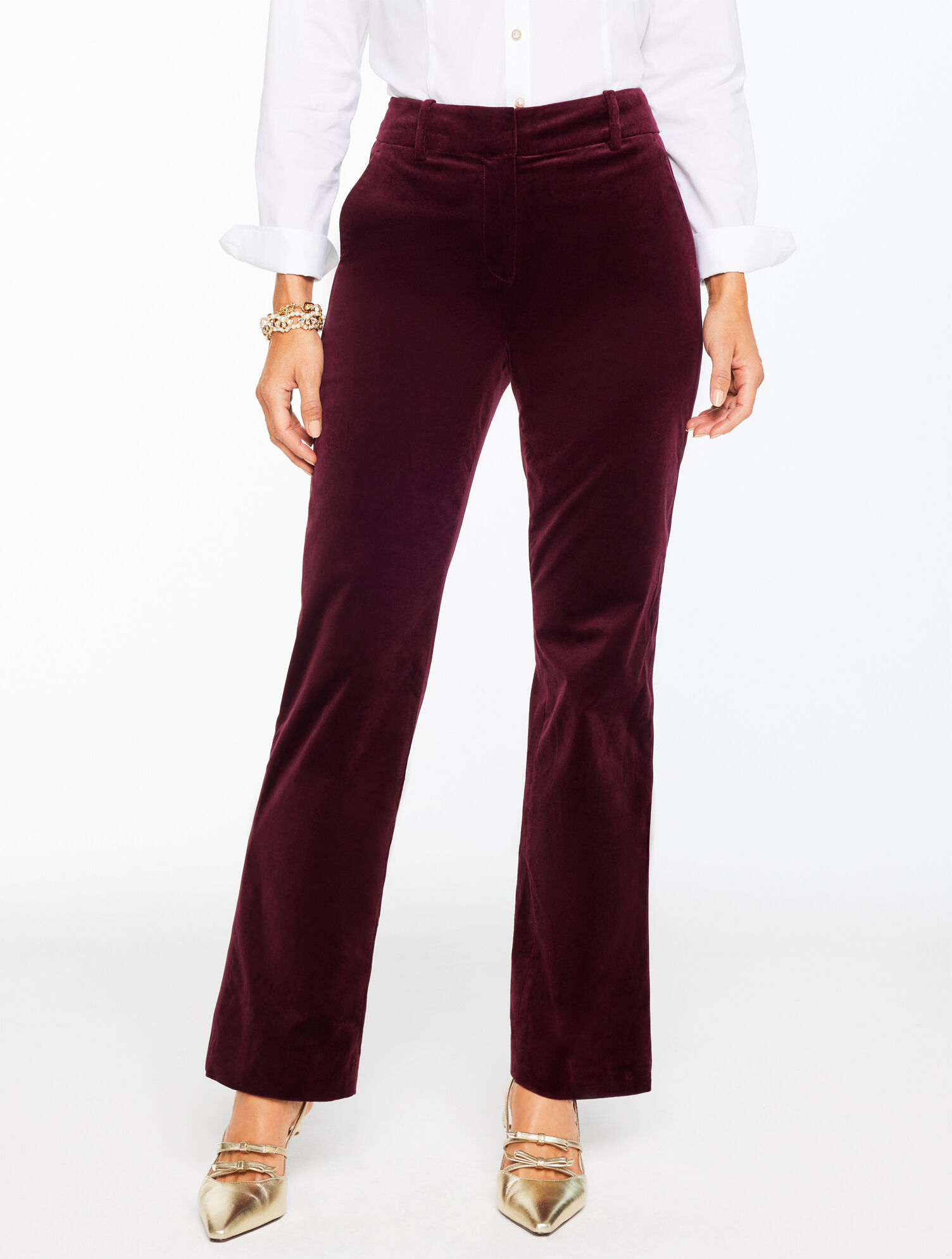 Straight Leg Plush Velveteen Pants