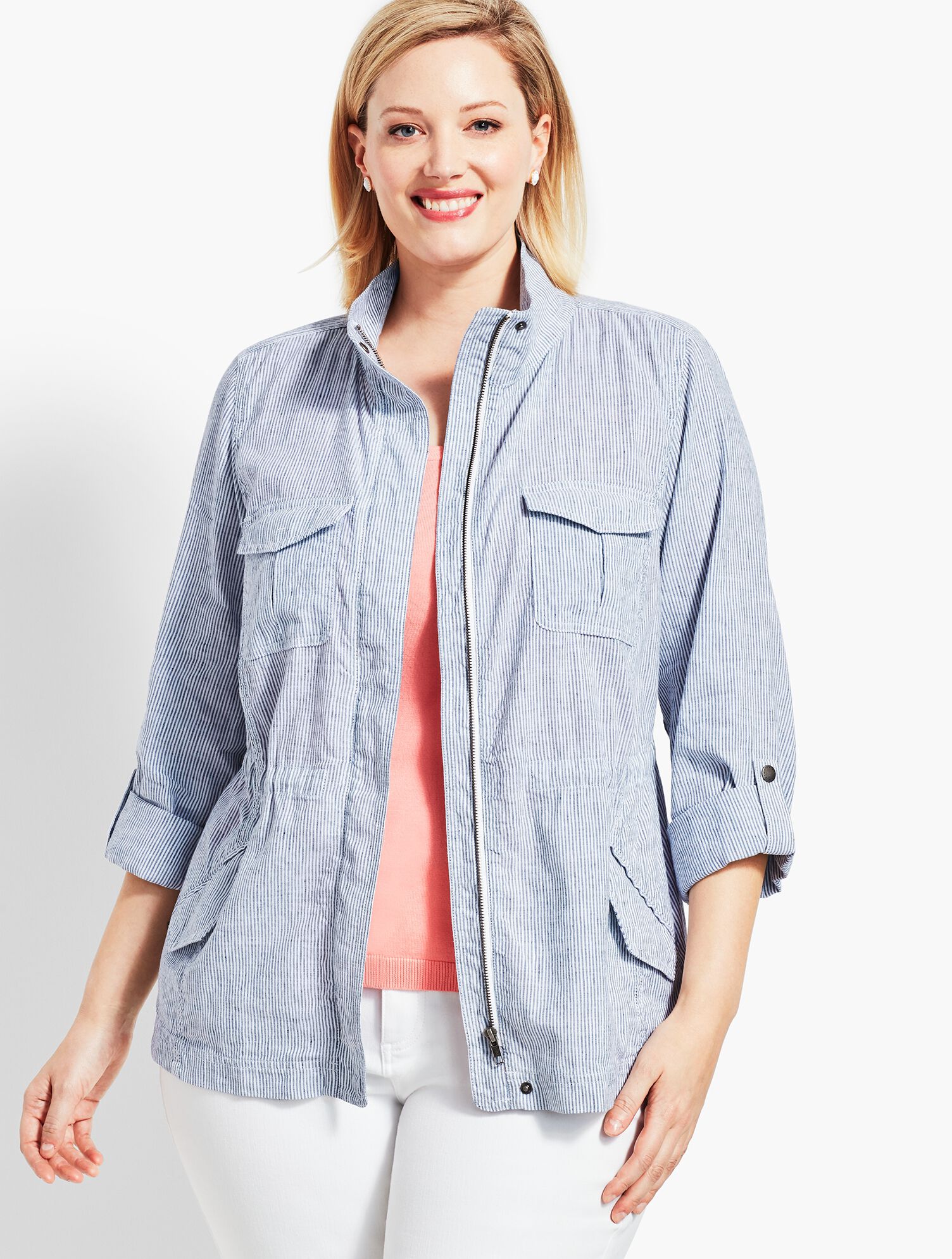 Casual Stripe Safari Jacket