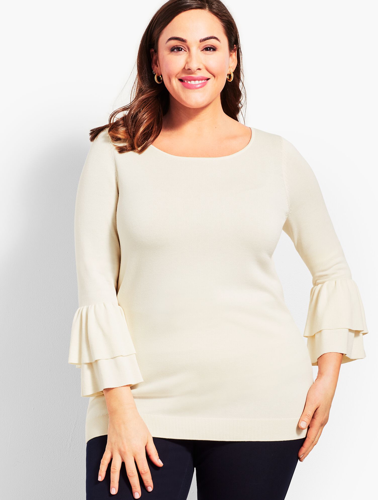 Double-Flounce Sleeve Tunic