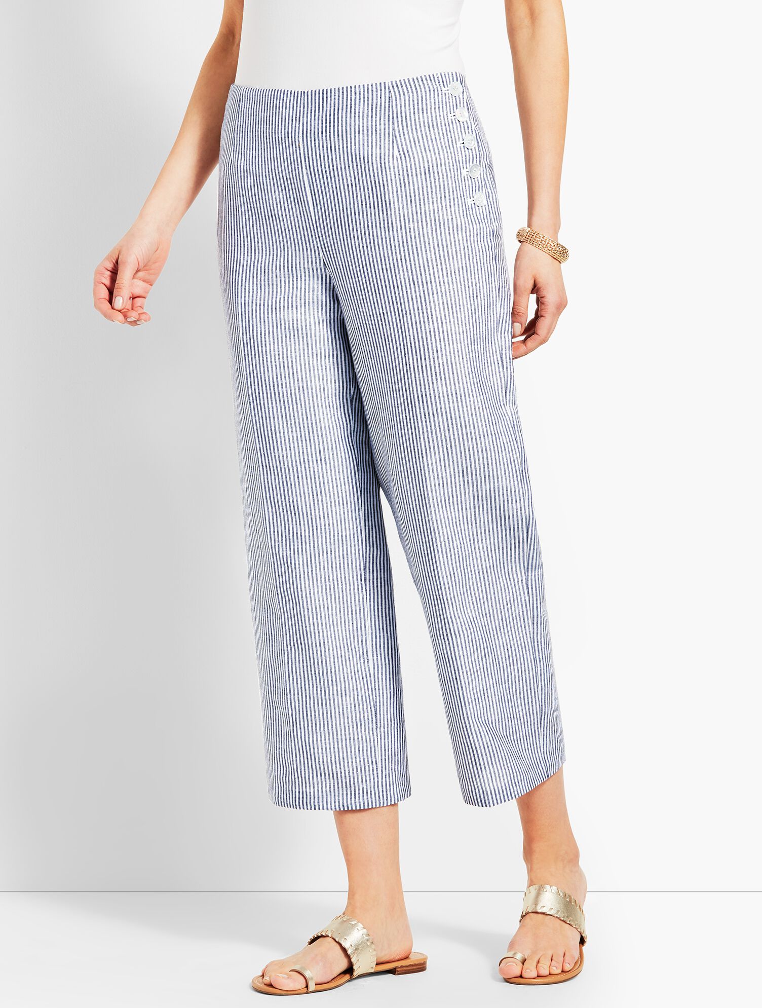 Talbots Chelsea Straight-Leg Crop Pant - Stripe