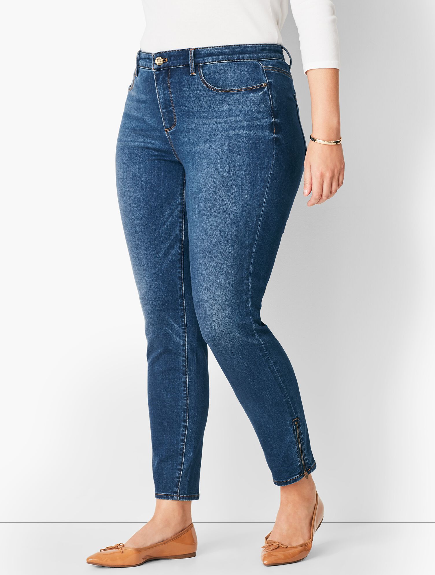 Comfort Stretch Zip Hem Denim Jeggings - Roxie Wash