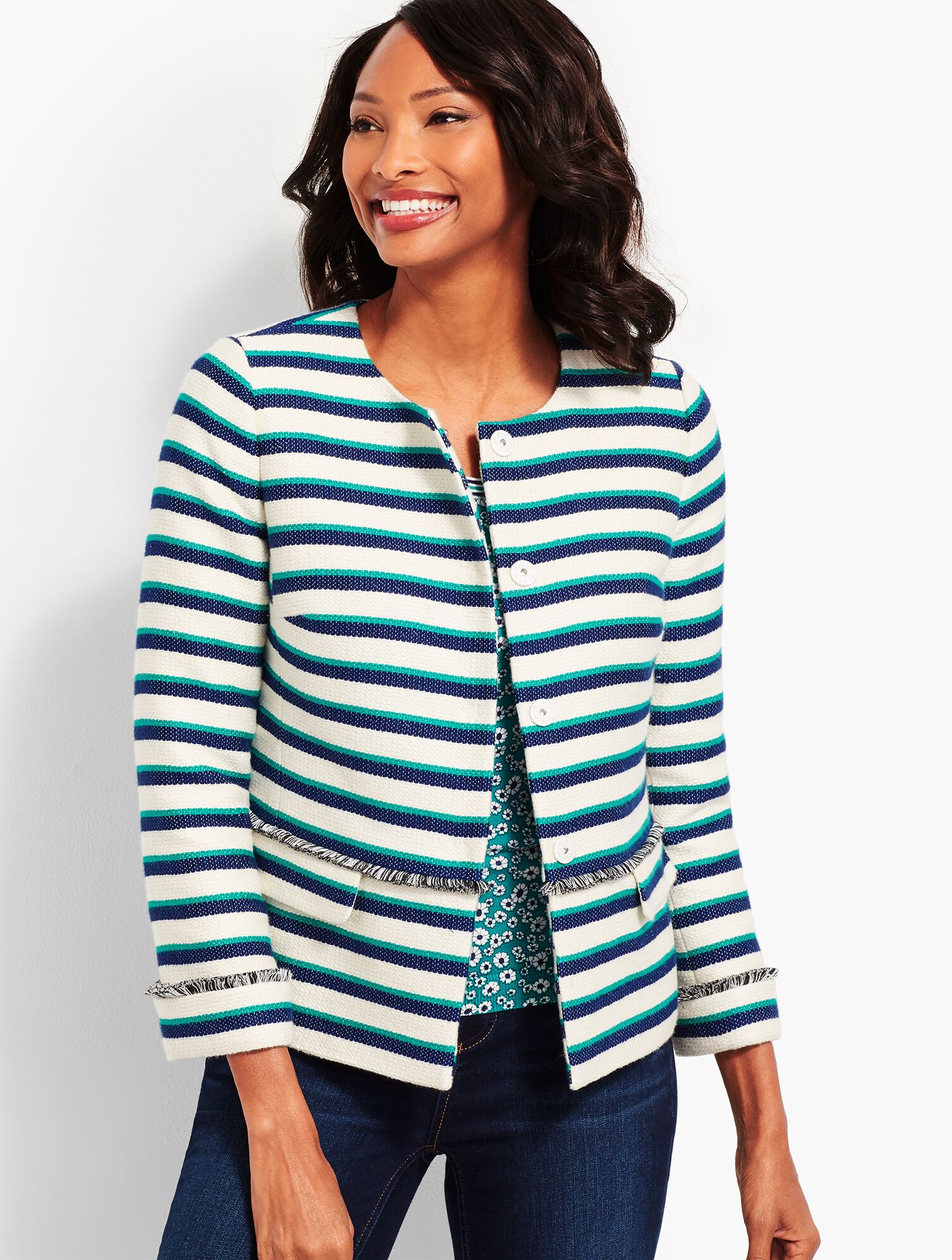 Stripe Fringe Jacket