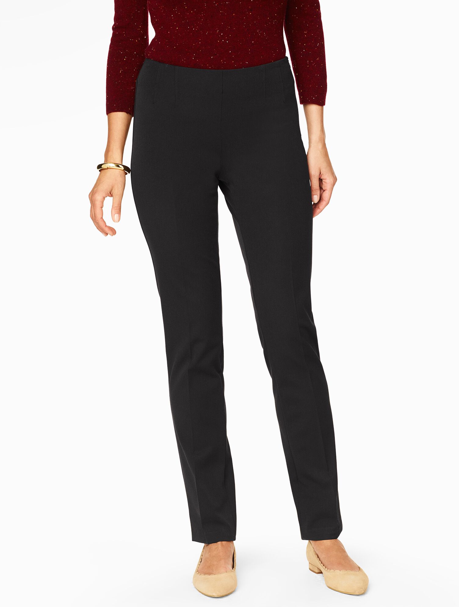 Refined Bi-Stretch Side-Zip Straight Leg Pant - Curvy Fit
