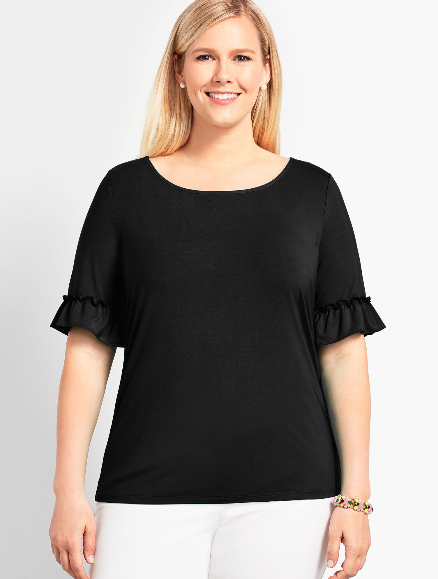 Flounce-Sleeve Top