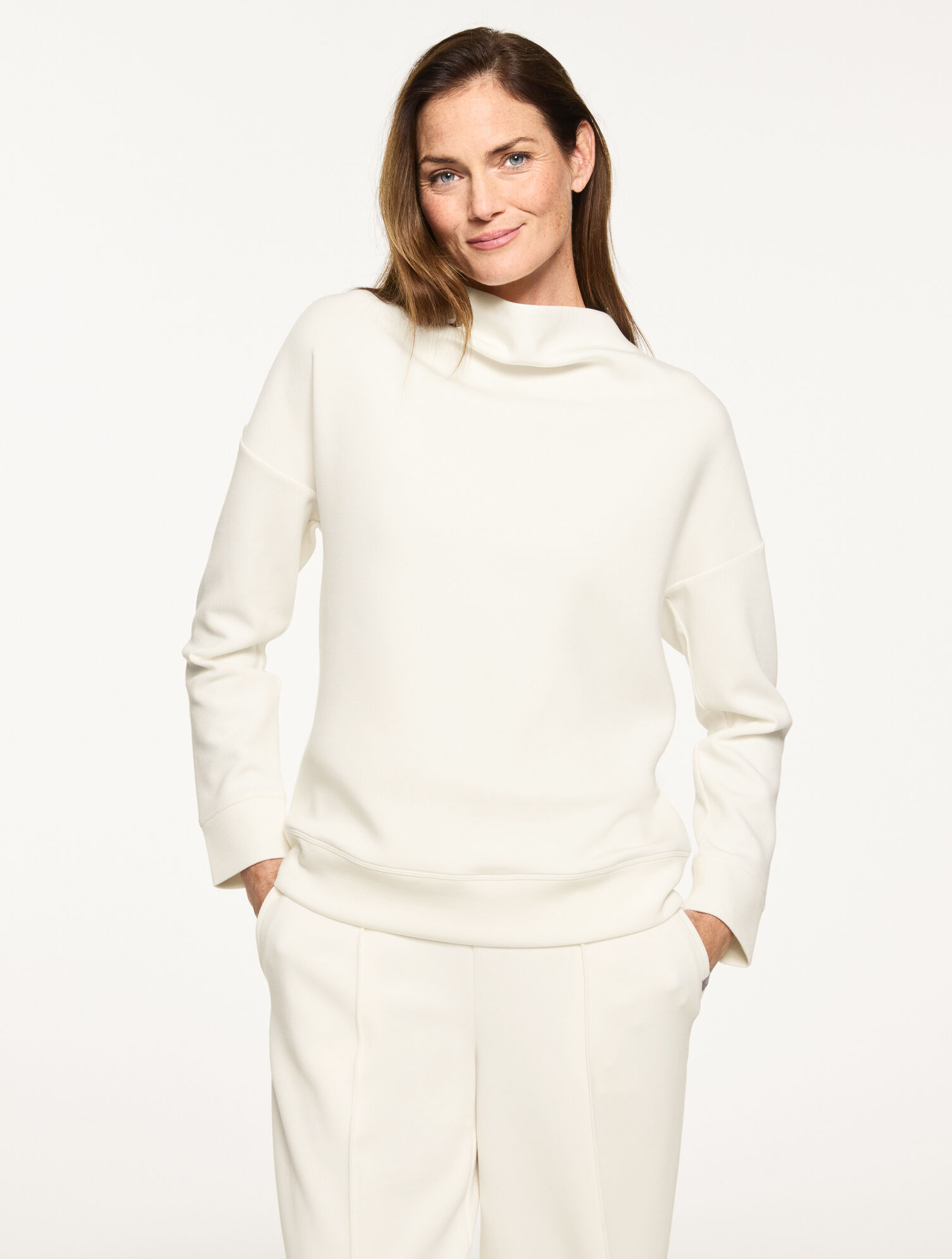 AirKnit Stretch Cowl-Neck Pullover