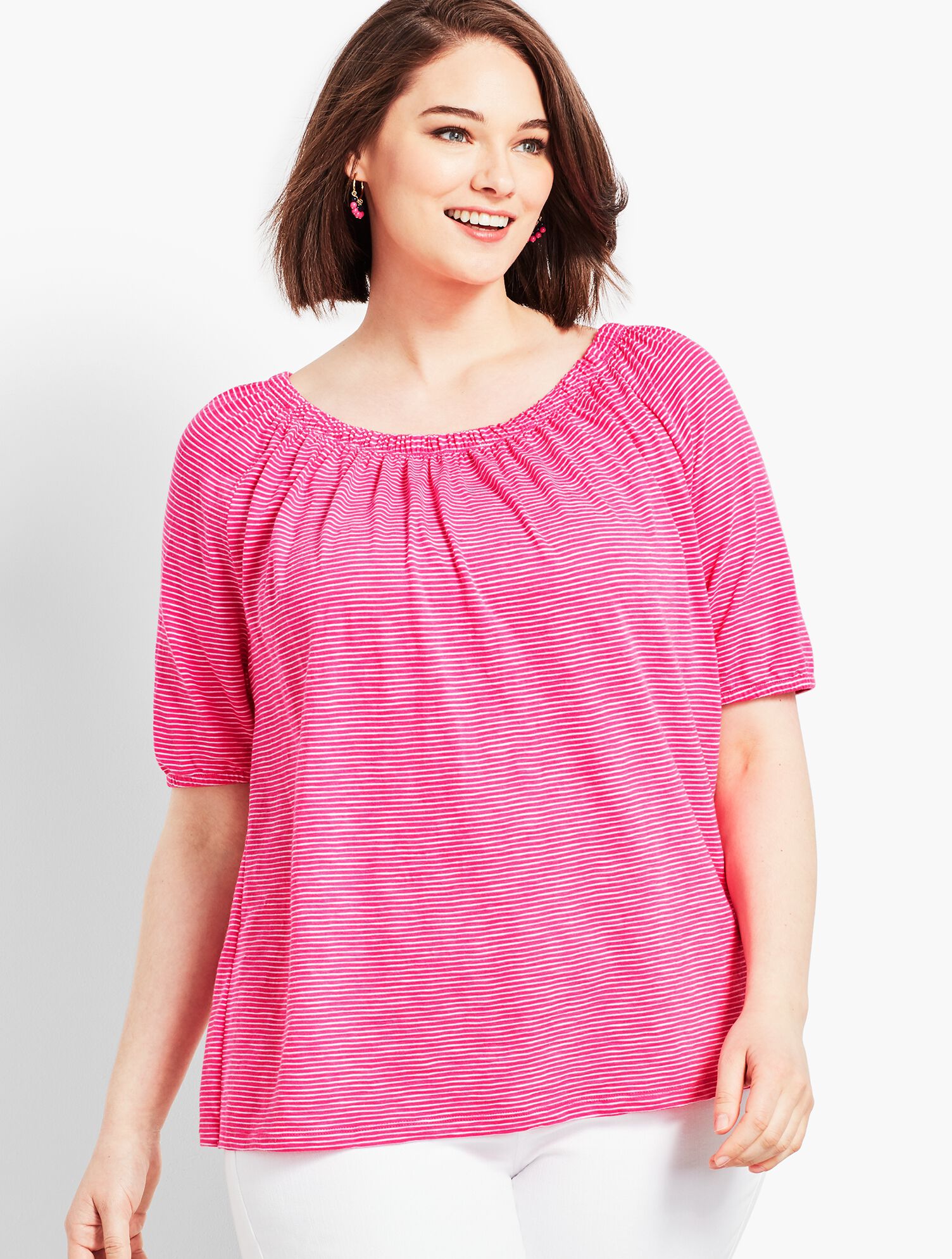 Beach Stripe On-The-Shoulder Top