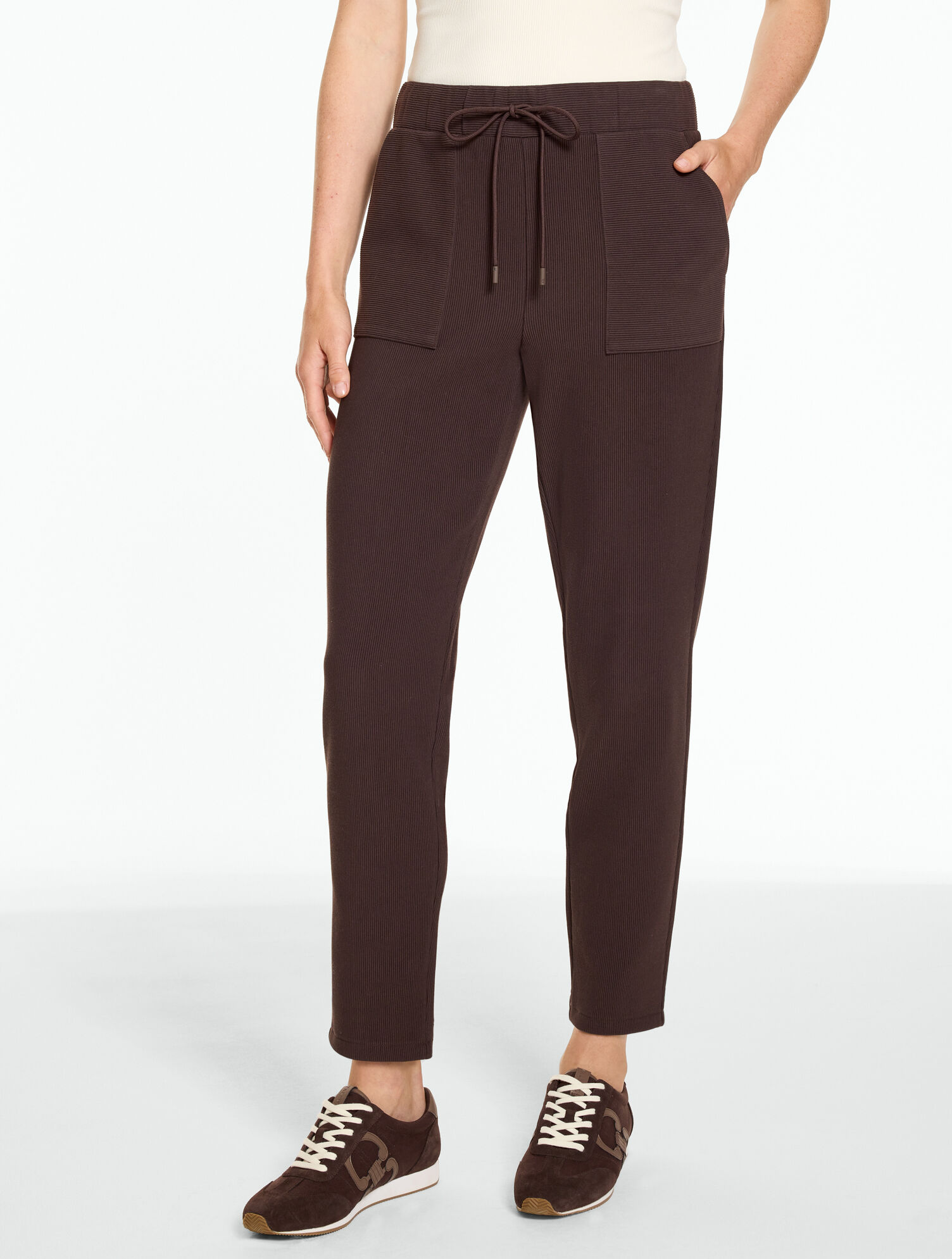 Ottoman Rib Tapered Leg Pants