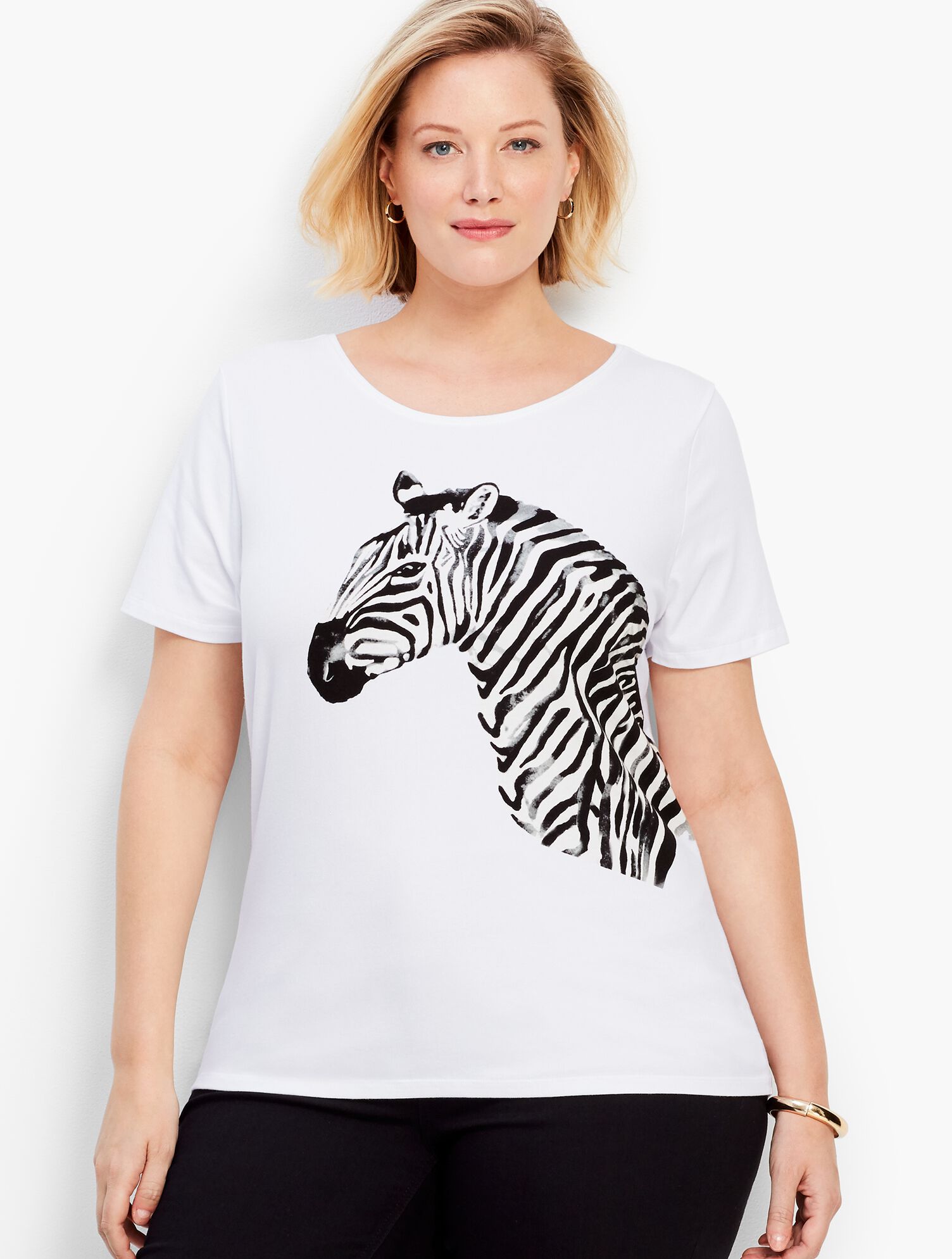 Graphic Zebra Crewneck Tee