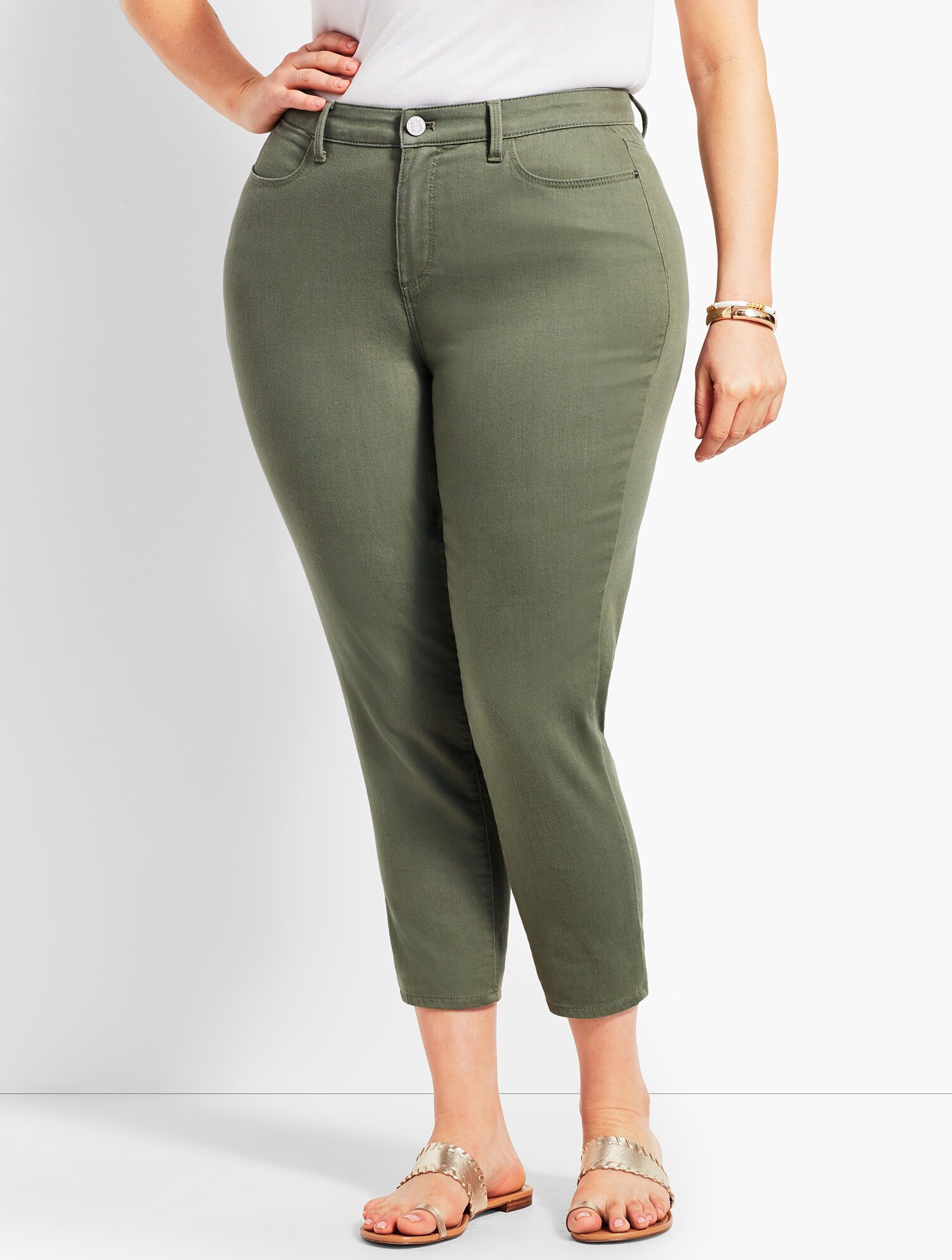 Woman Exclusive Colored Denim Crop Jegging - Curvy Fit