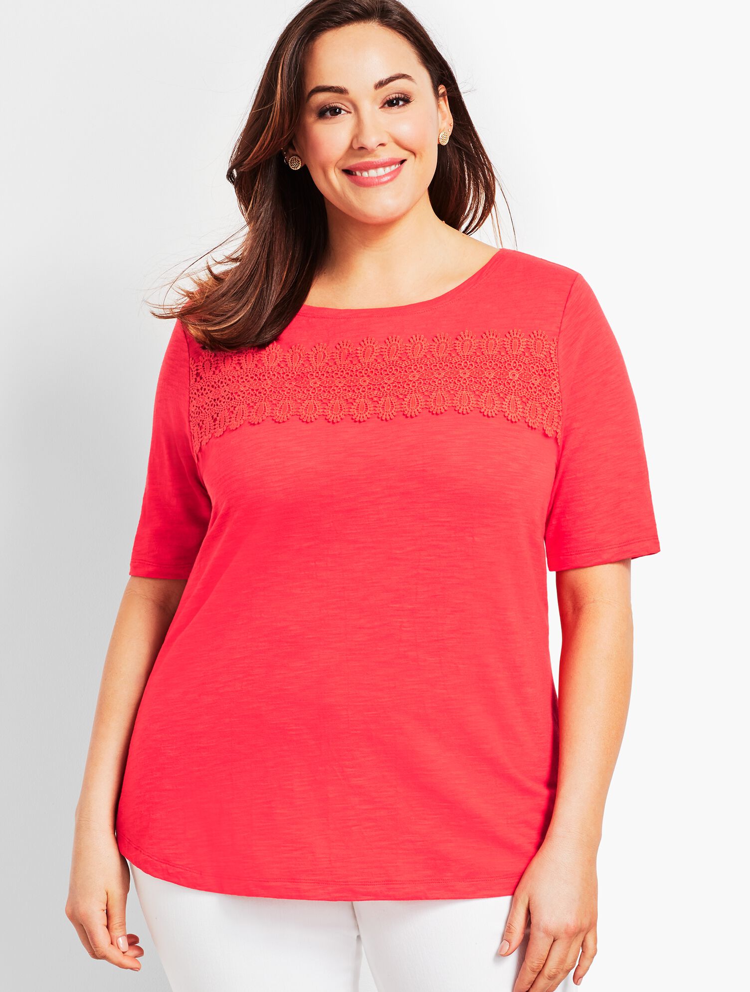 Charleston Lace Boatneck Tee