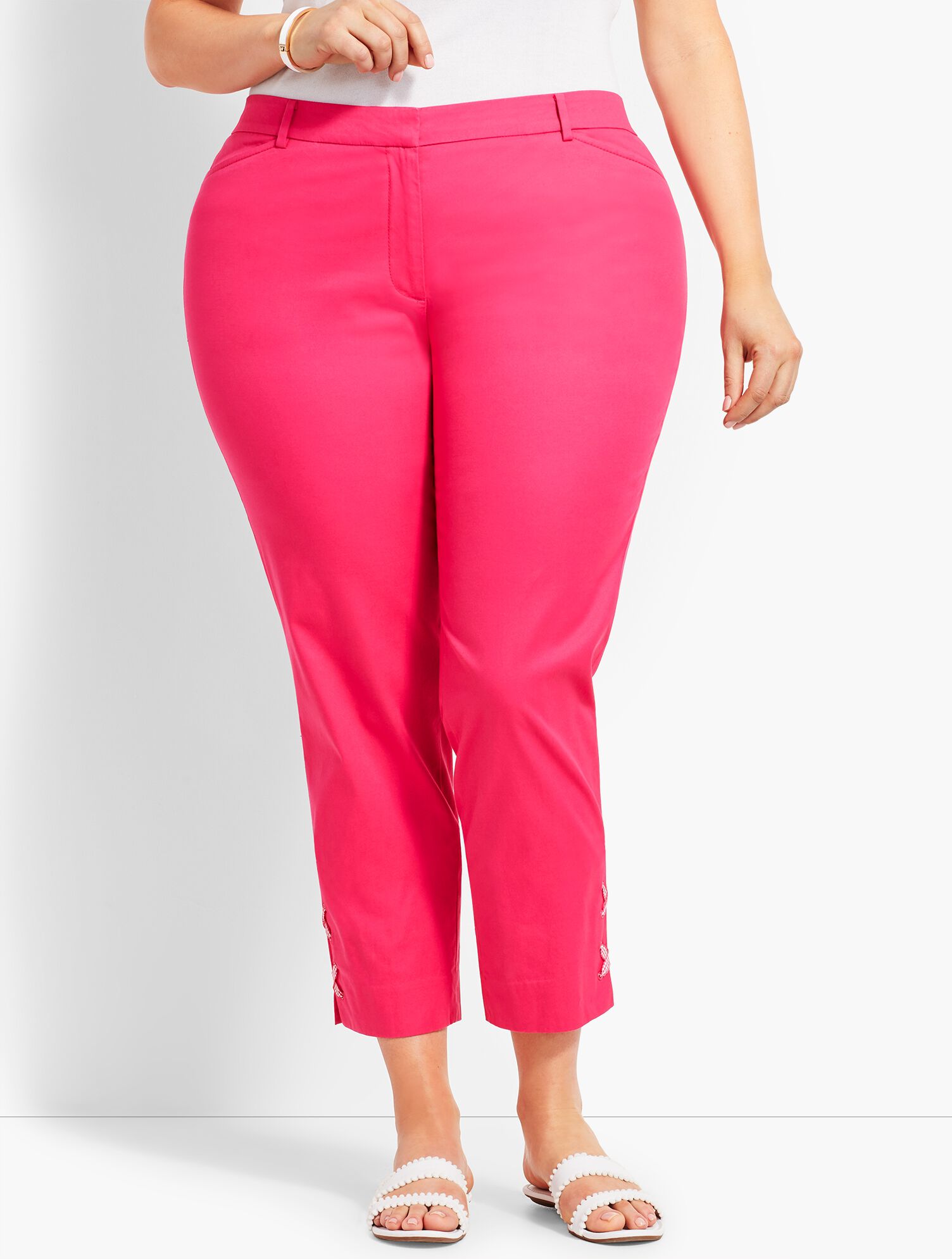 Perfect Crop Gingham Lace-Up - Curvy Fit