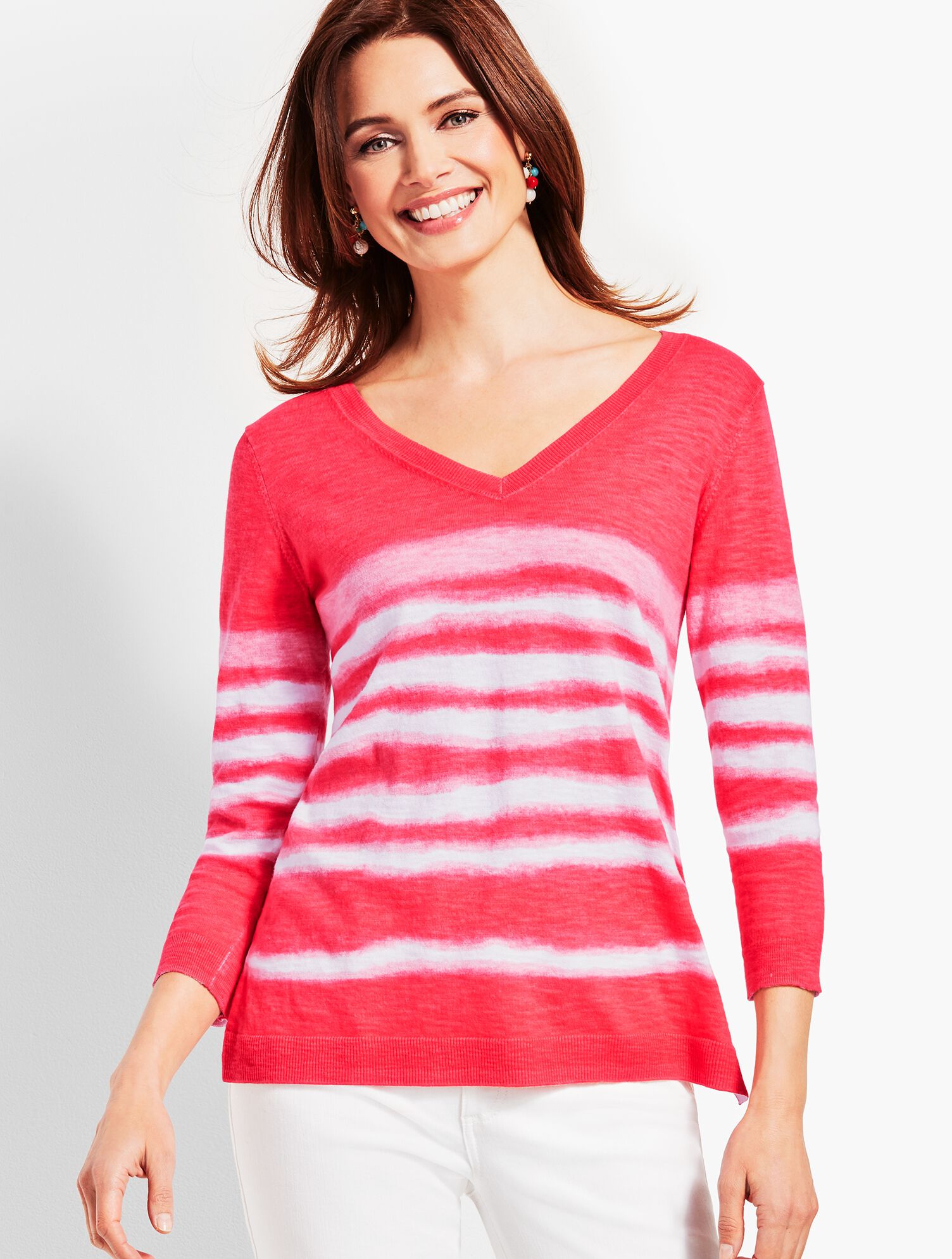 Tie-Dye V-Neck Sweater