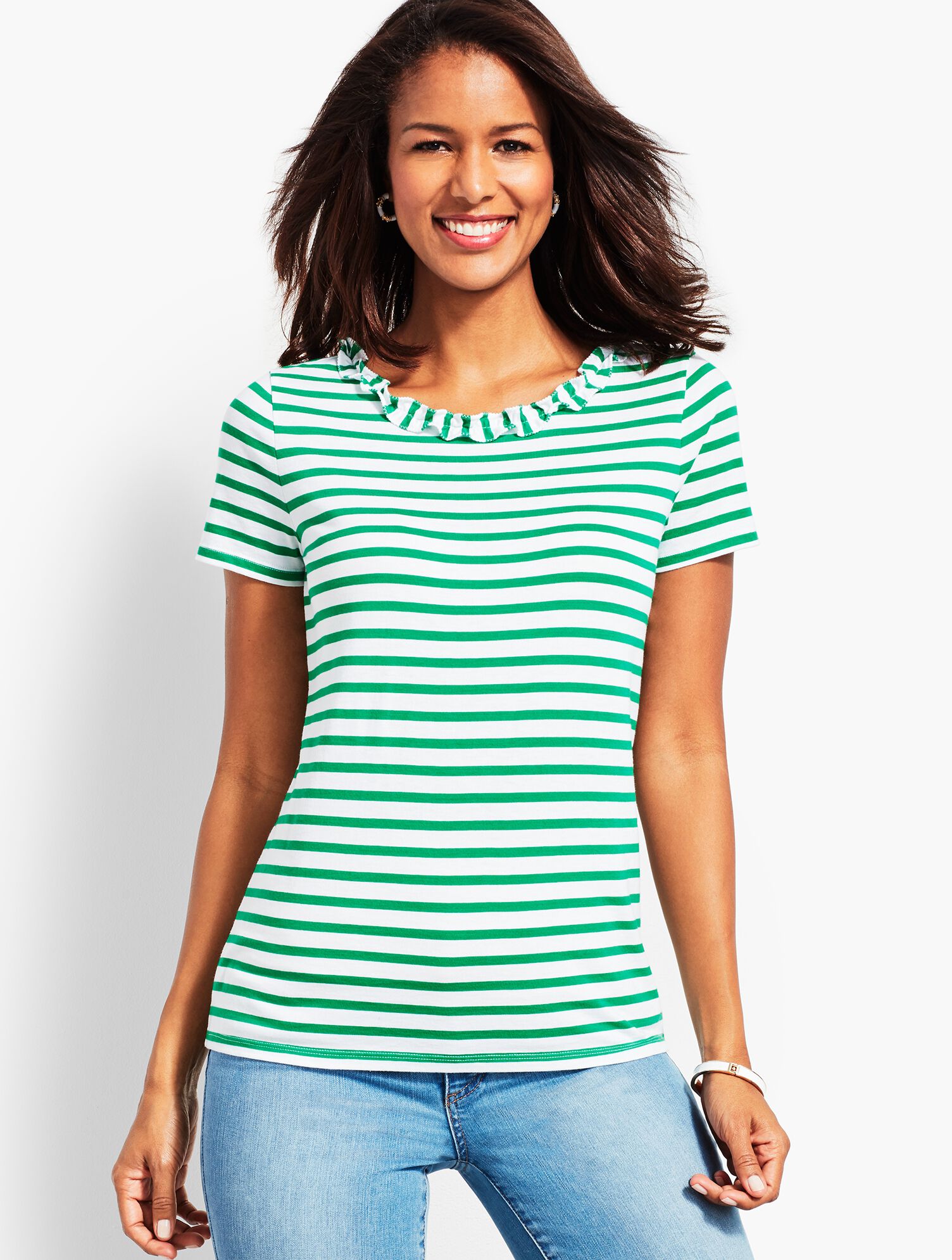 Pima Cascade Crewneck Tee-Hartswell Stripe