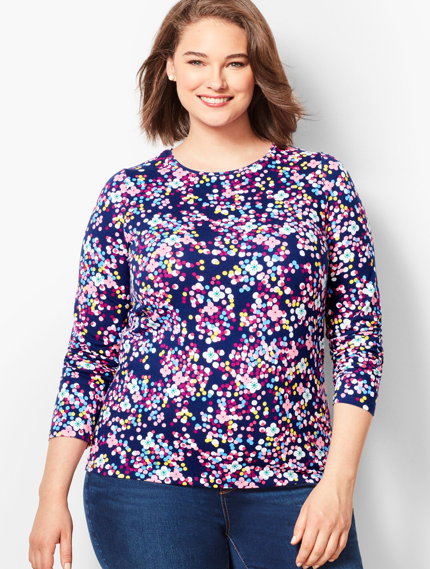 Novelty Long-Sleeve Crewneck - Floral