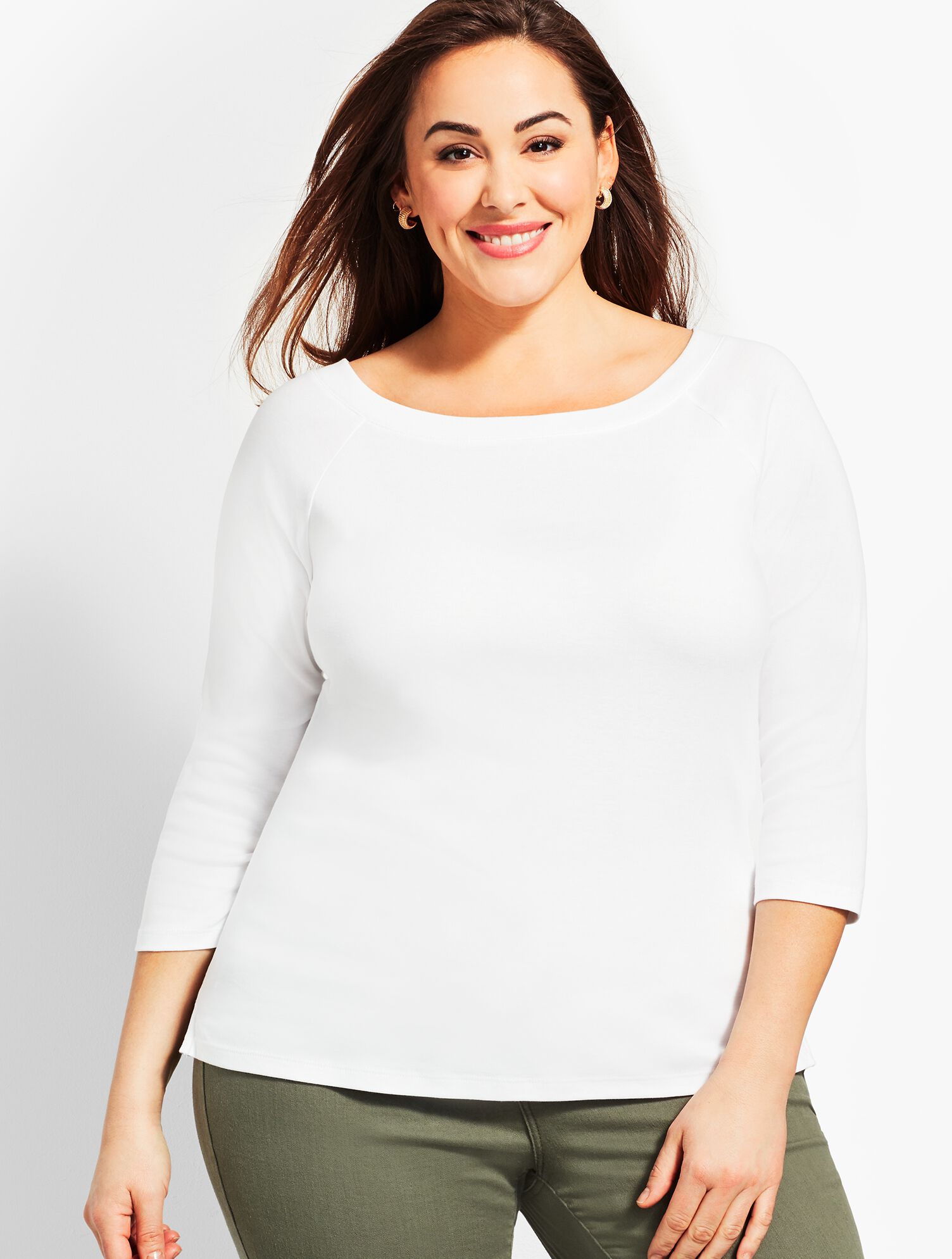 Pima Cotton Bateau-Neck Tee