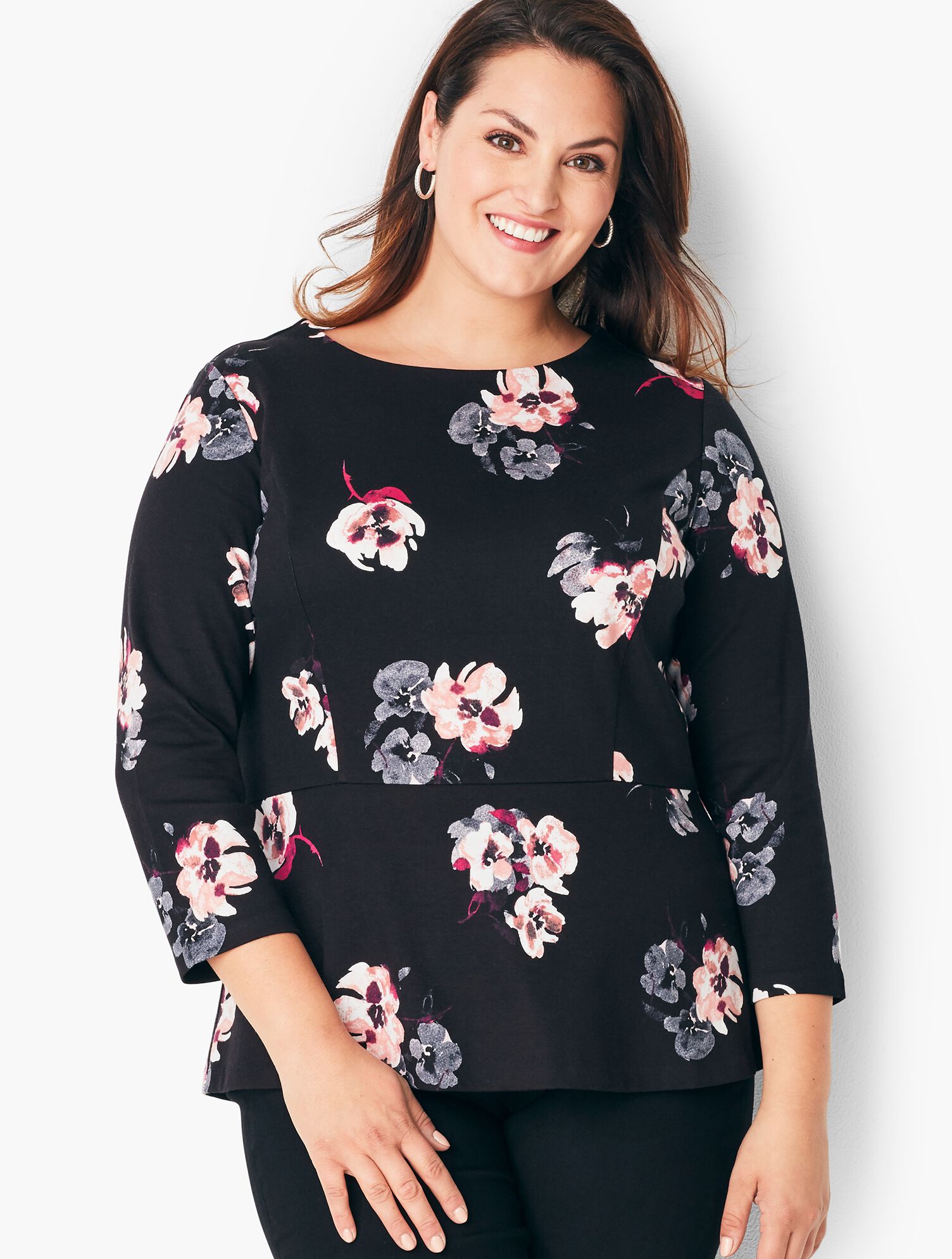 Plus Size Ponte Peplum Tee