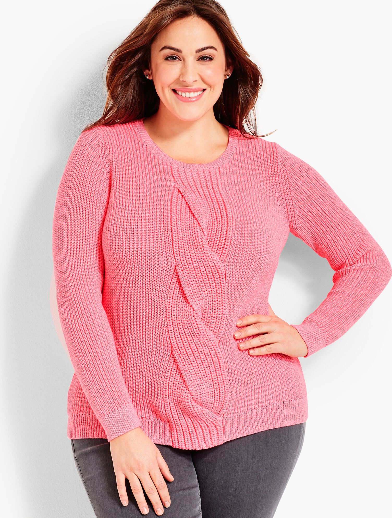 Cable Twist Sweater-Marled