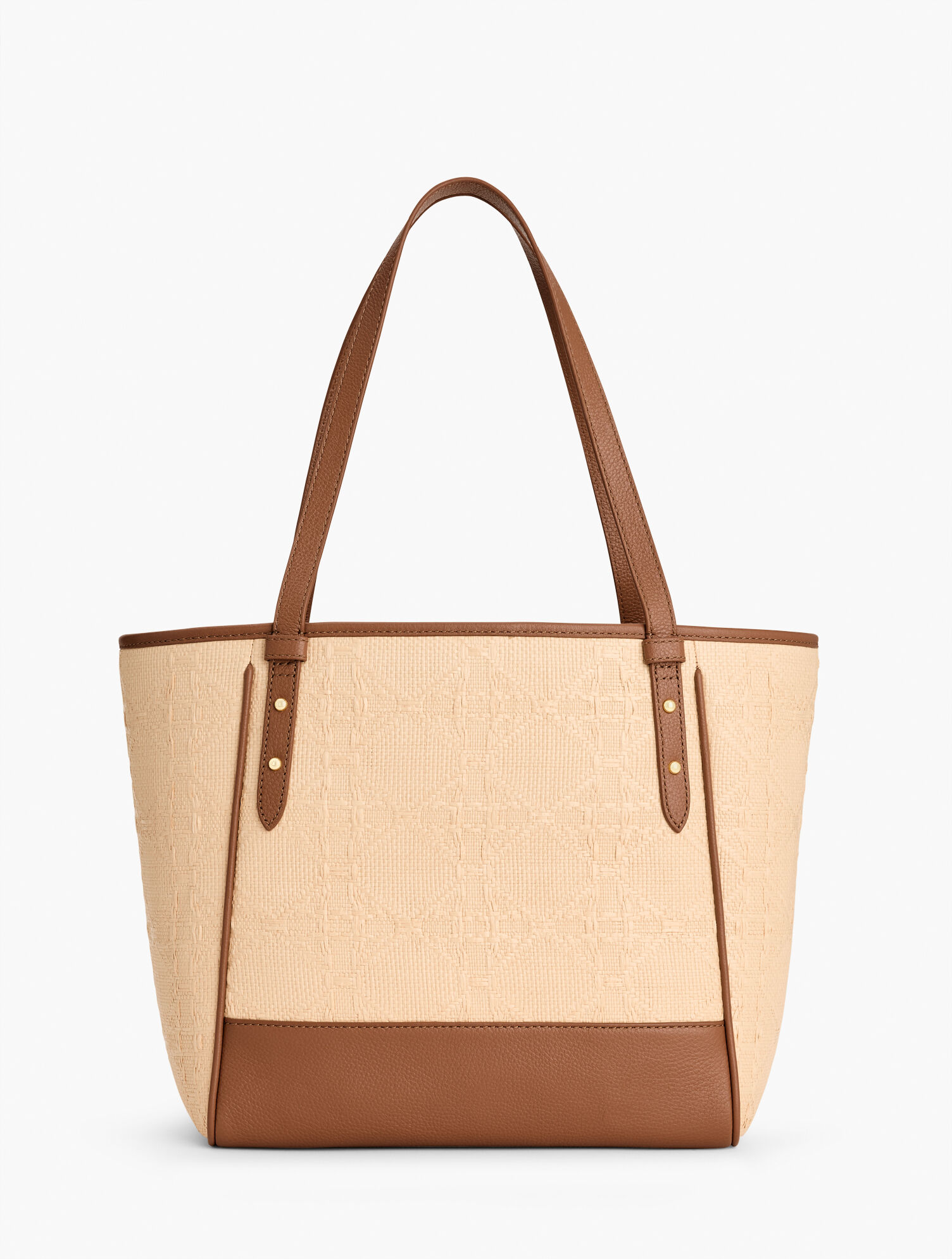 Diamond Straw Tote - Natural