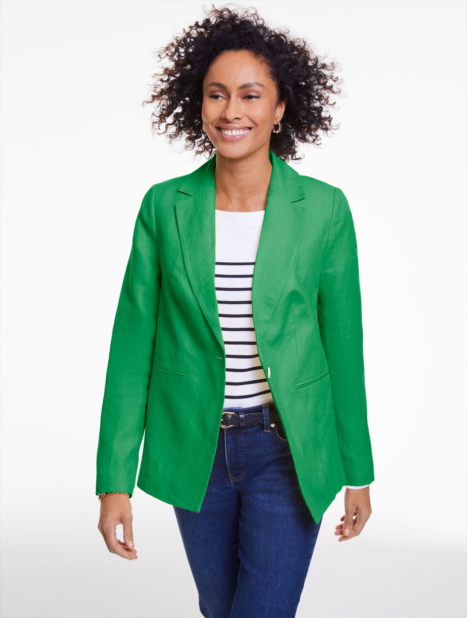 Classic Linen Single Button Blazer