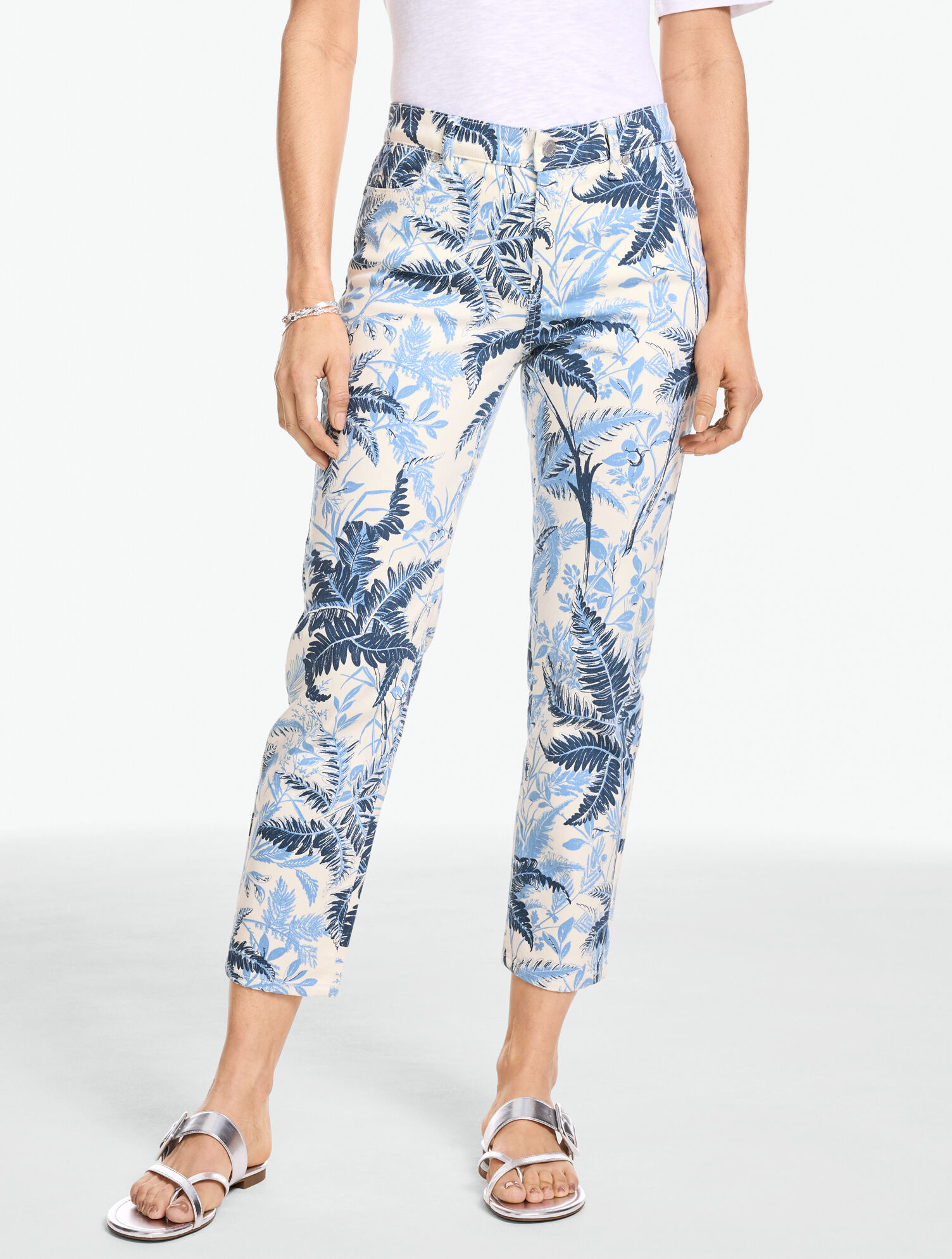 Straight Crop Jeans - Jungle Toile