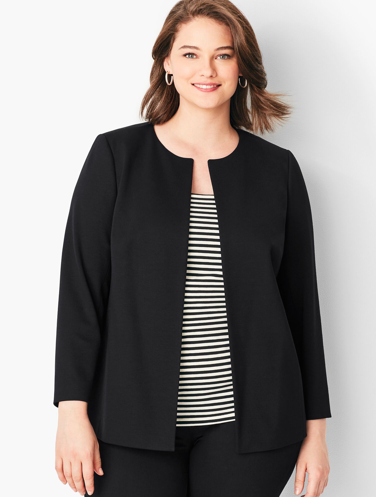 Plus Size Ponte Peplum Jacket