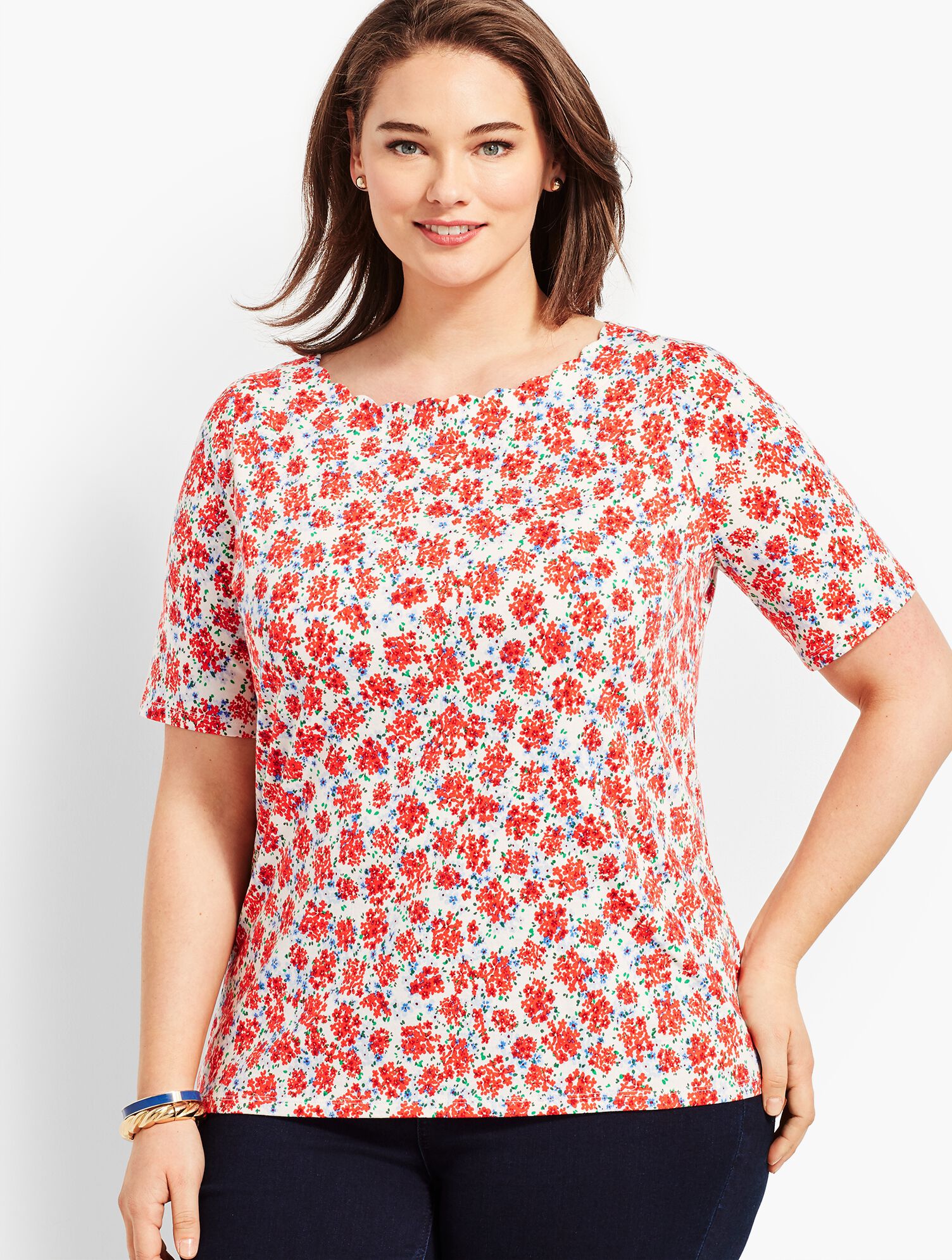 Scalloped-Edge Tee - Ditzy Clusters