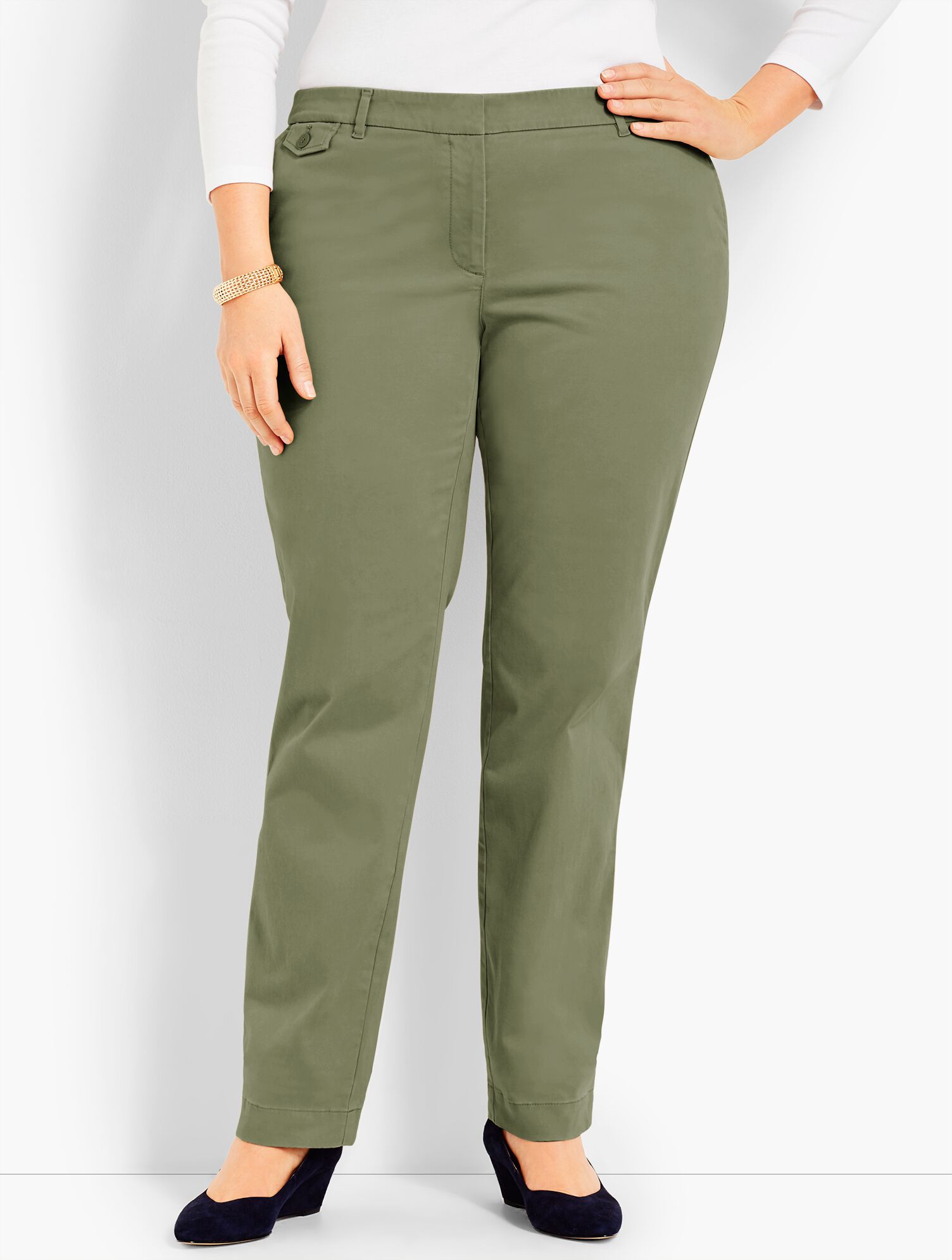 Peached Sateen Straight-Leg Pant