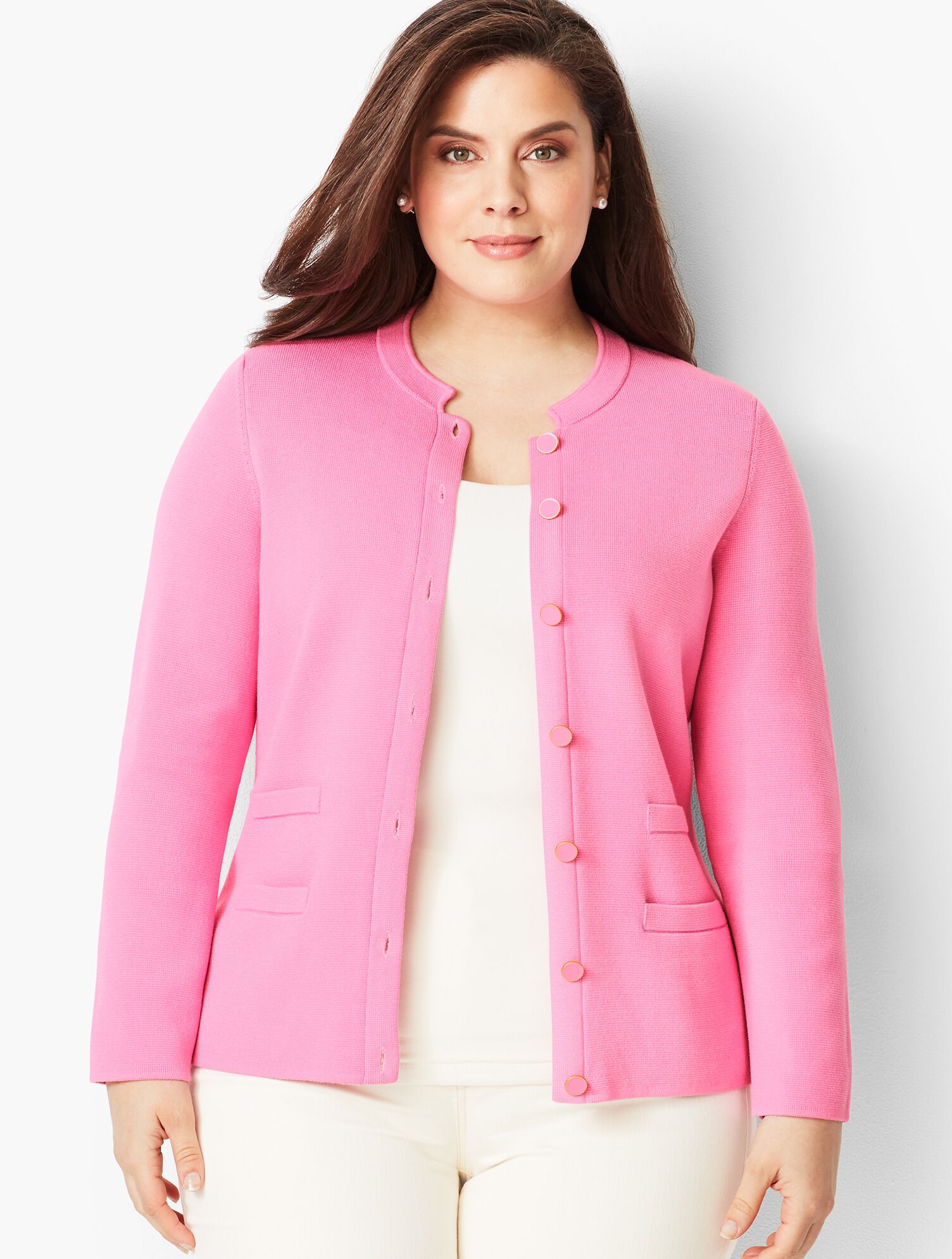Banded Collar Sweater Jacket