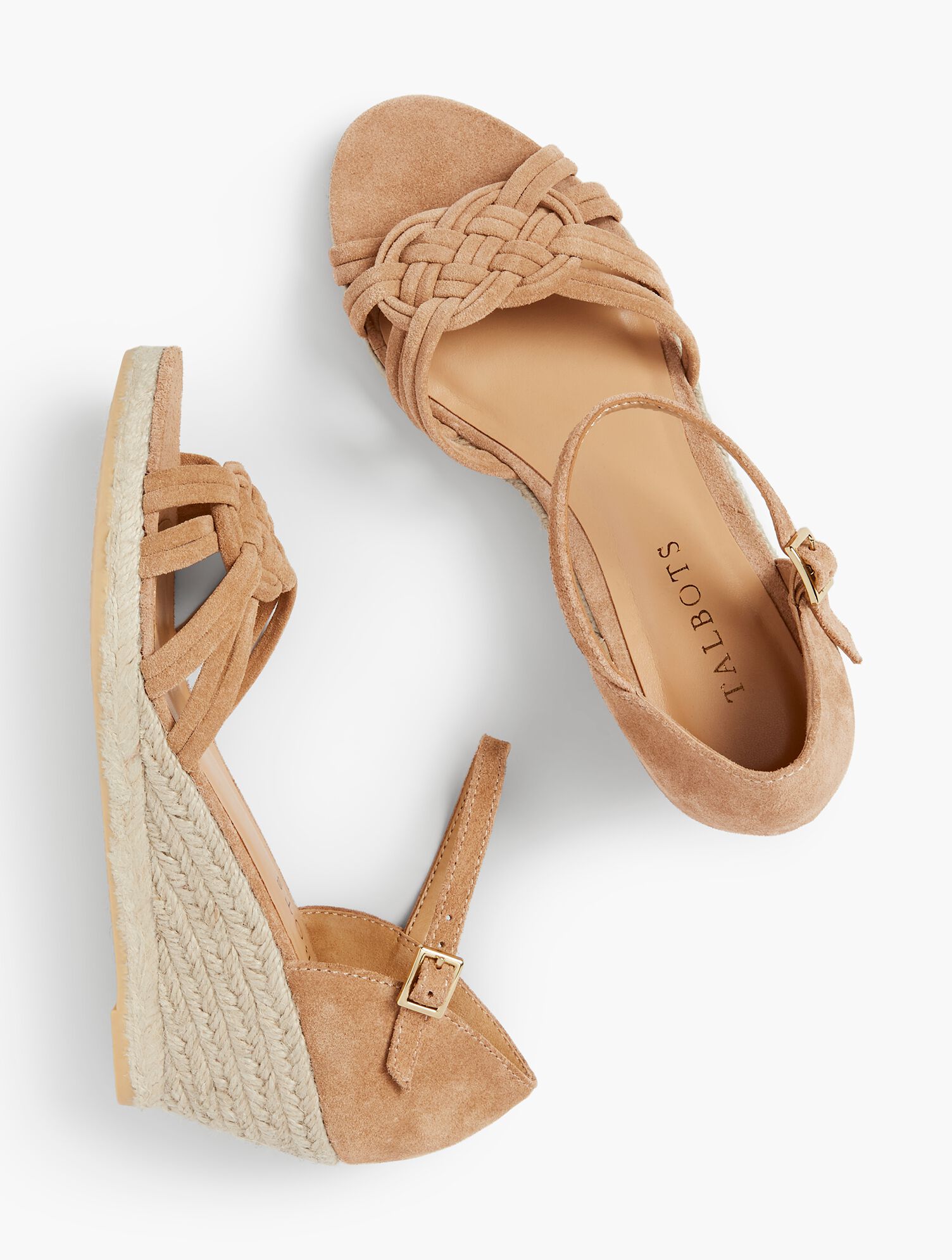 Lyndsay Woven Espadrille Wedges - Kid Suede