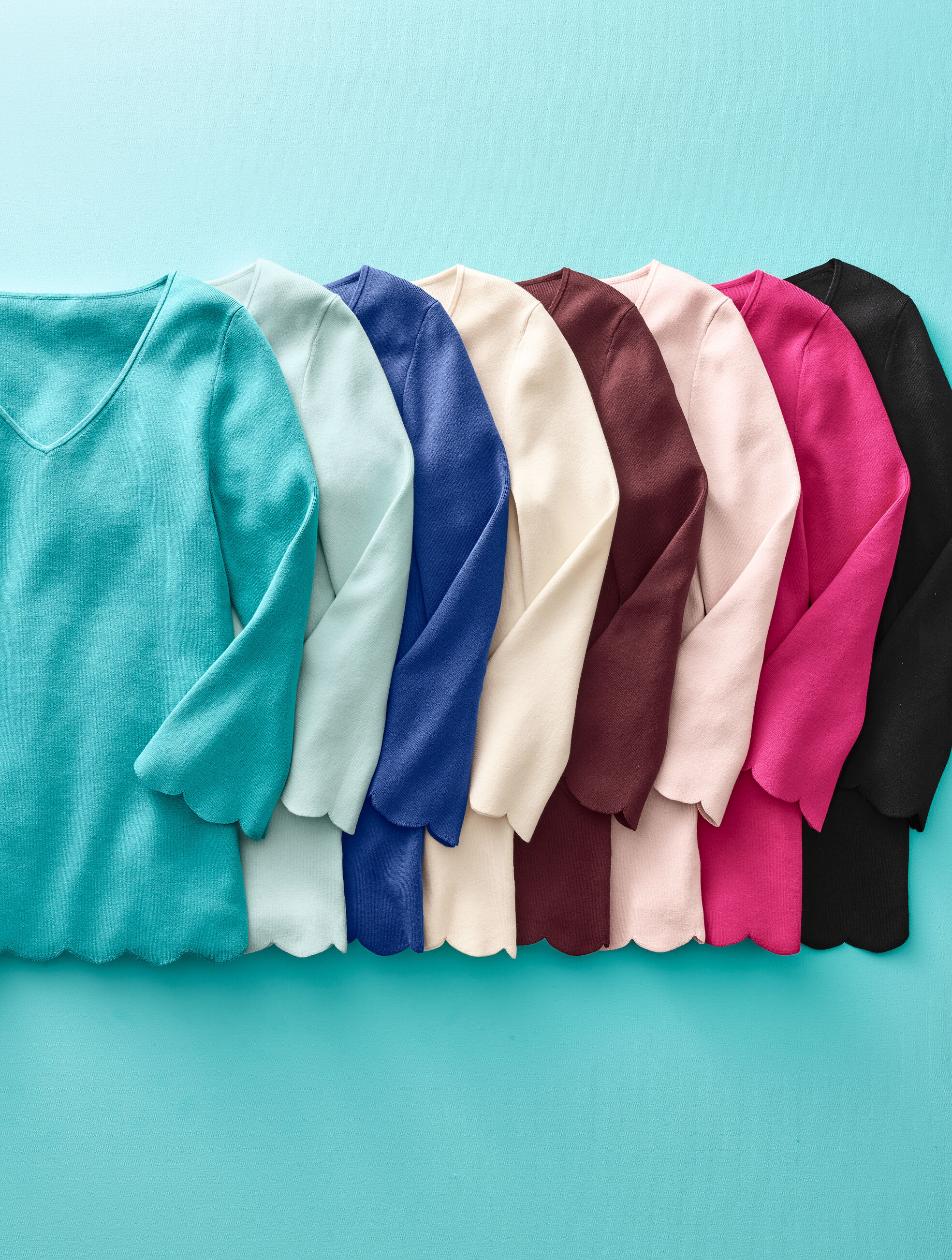 Scallop-Edged Sweater