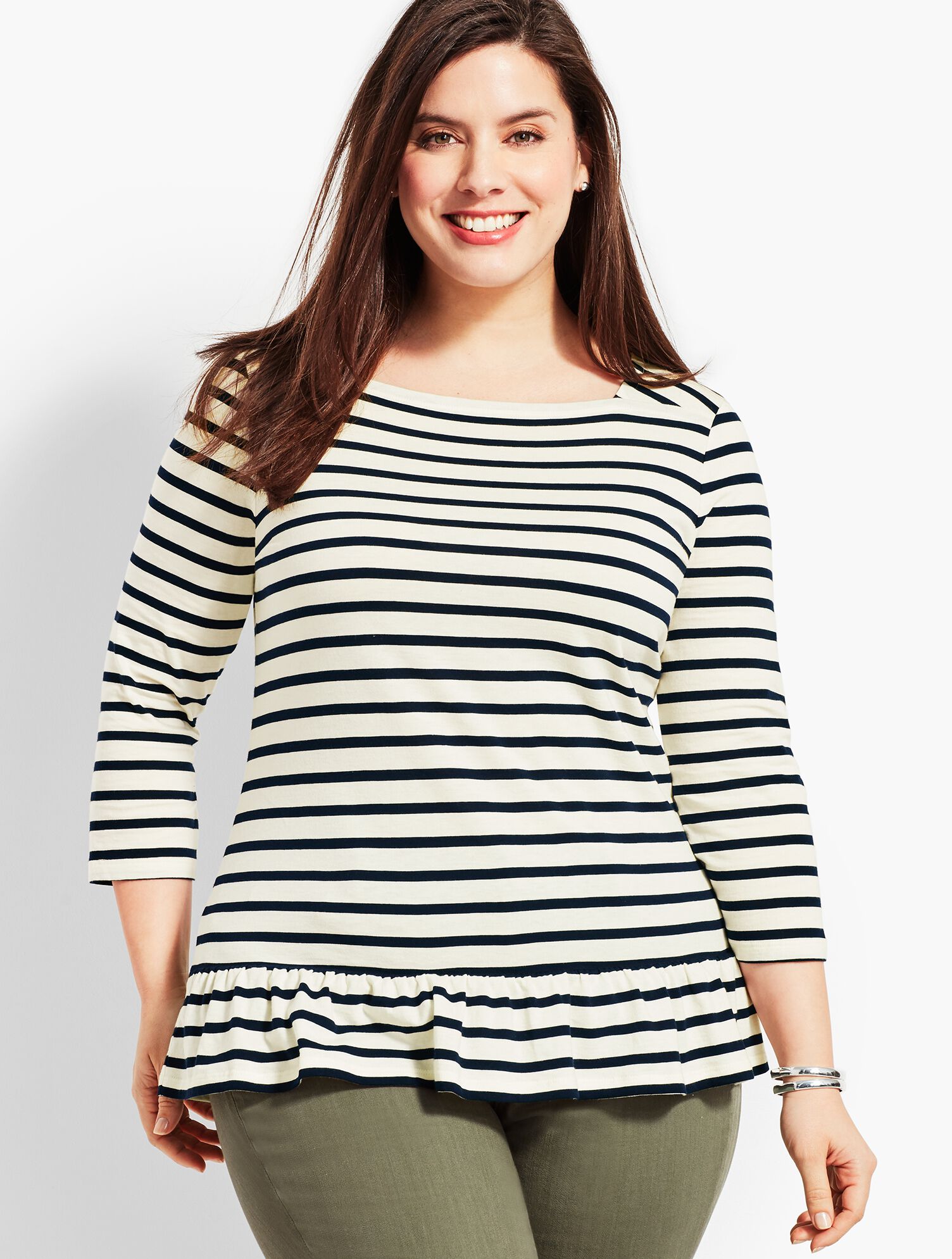 Laurel Stripe Peplum Tee