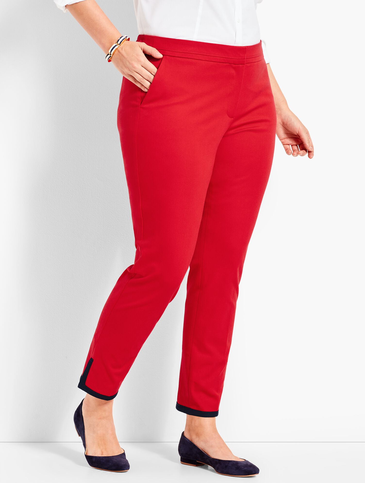 Tipped Bi-Stretch Slim Ankle Pant