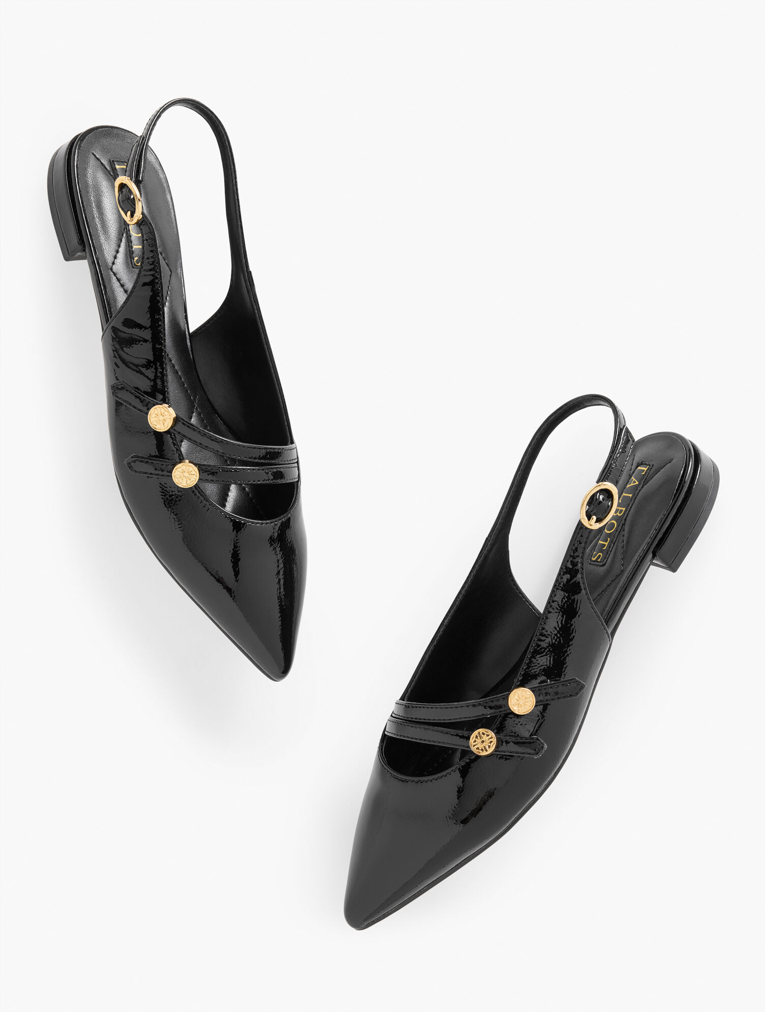 Scarlet Patent Slingback Flats - Crinkle
