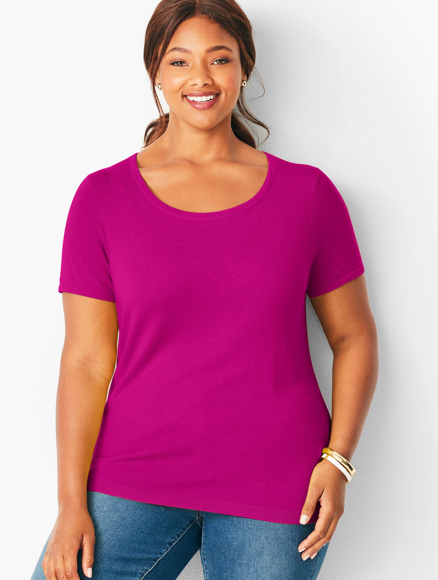 Plus Size Short Sleeve Charming Shell