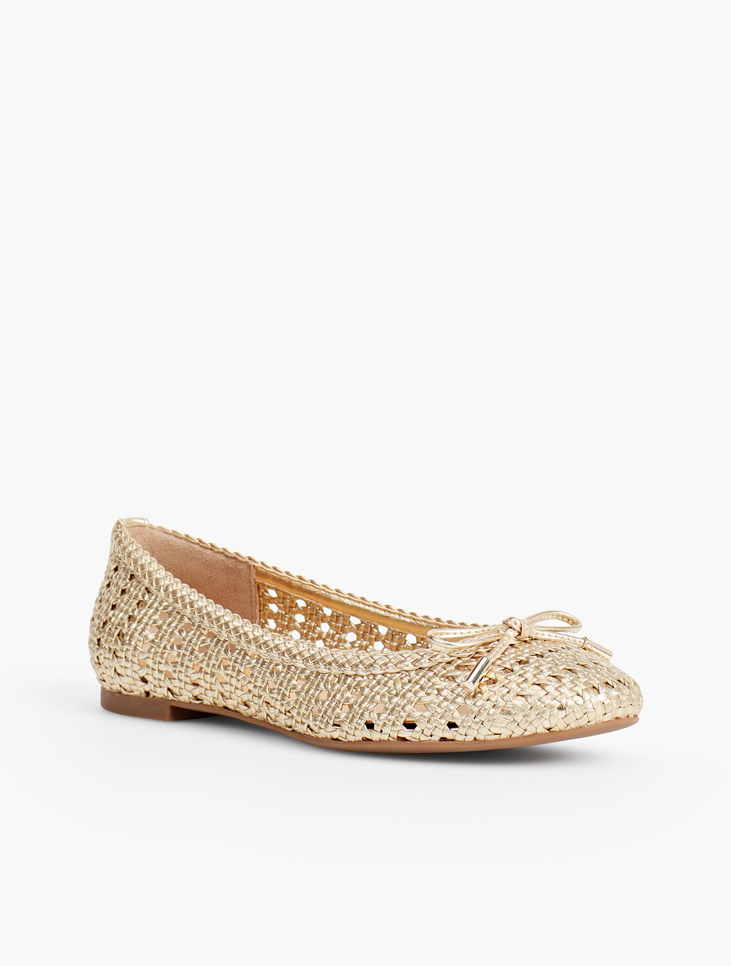 Olympia Leather Flats-Metallic
