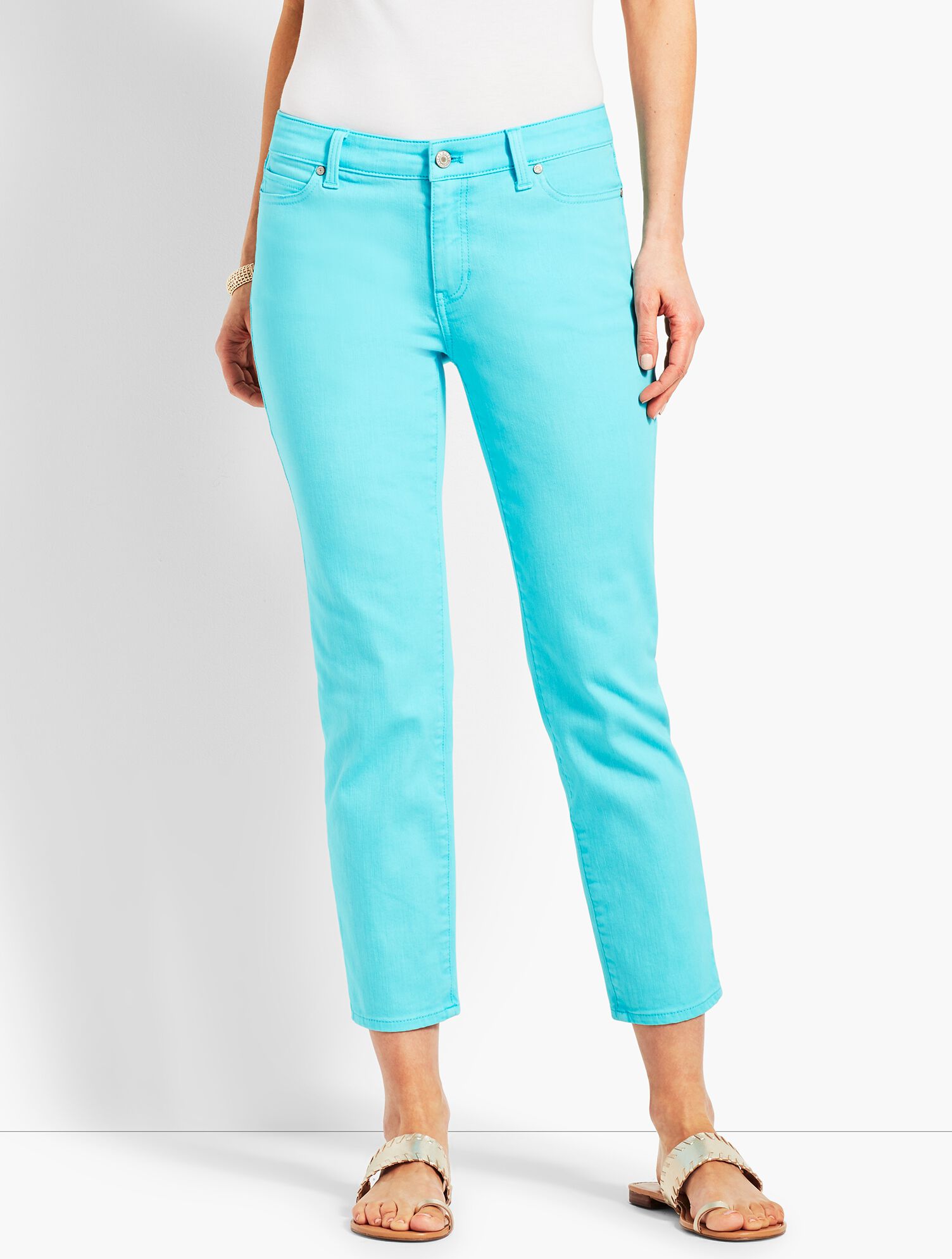 Garment-Dyed Colored Denim Straight Leg Crop