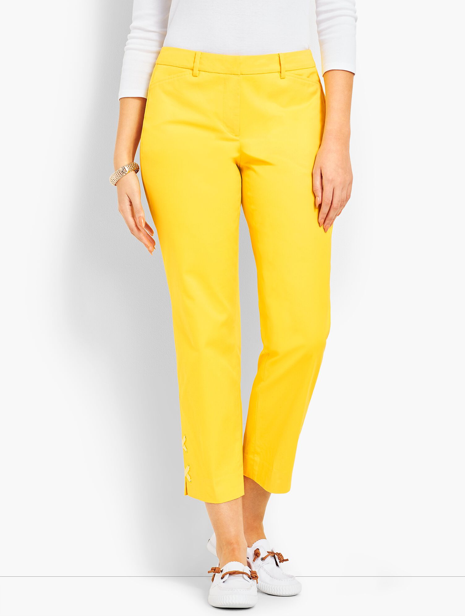 Perfect Crop Gingham Lace-Up - Curvy Fit