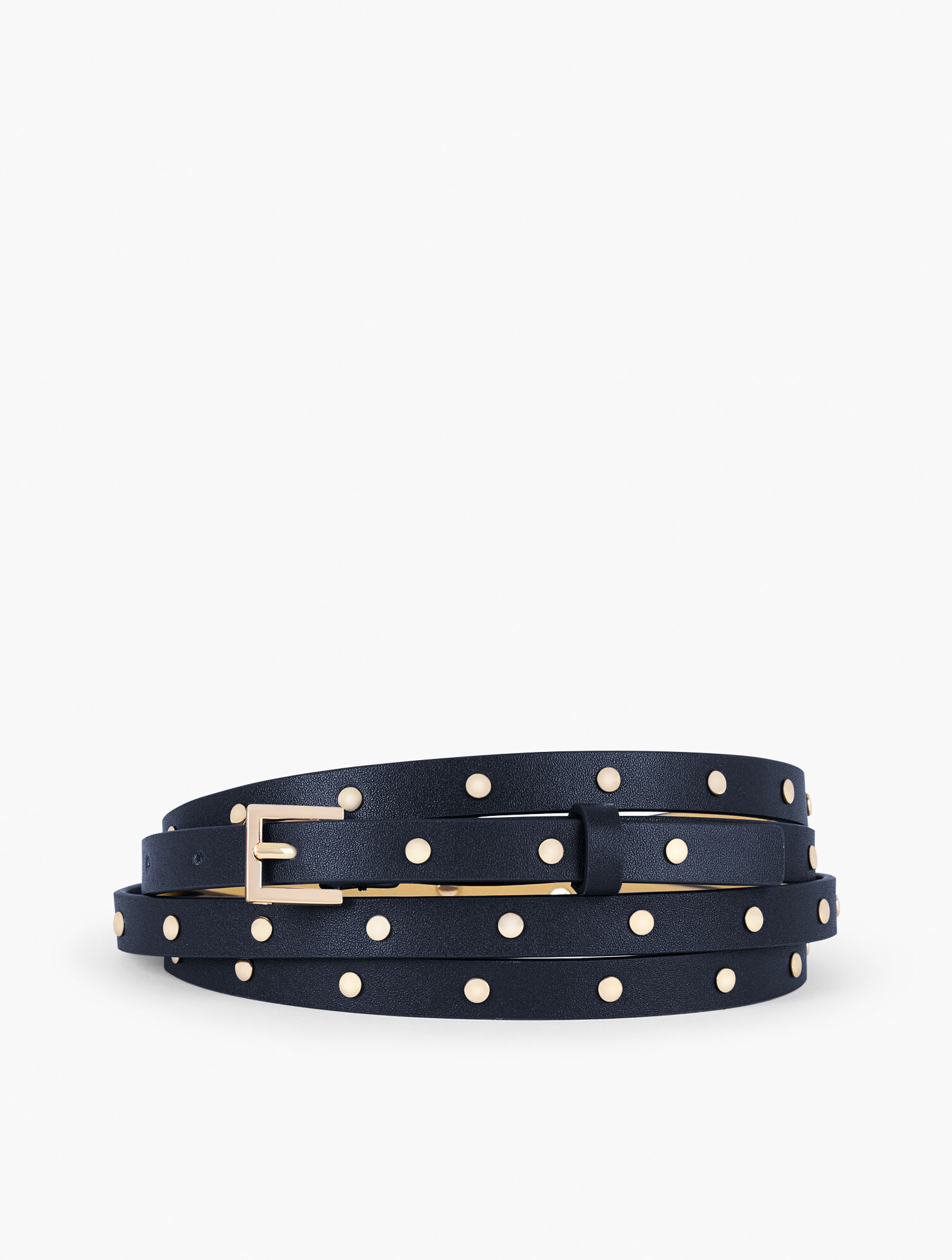 Studded Double Wrap Leather Belt