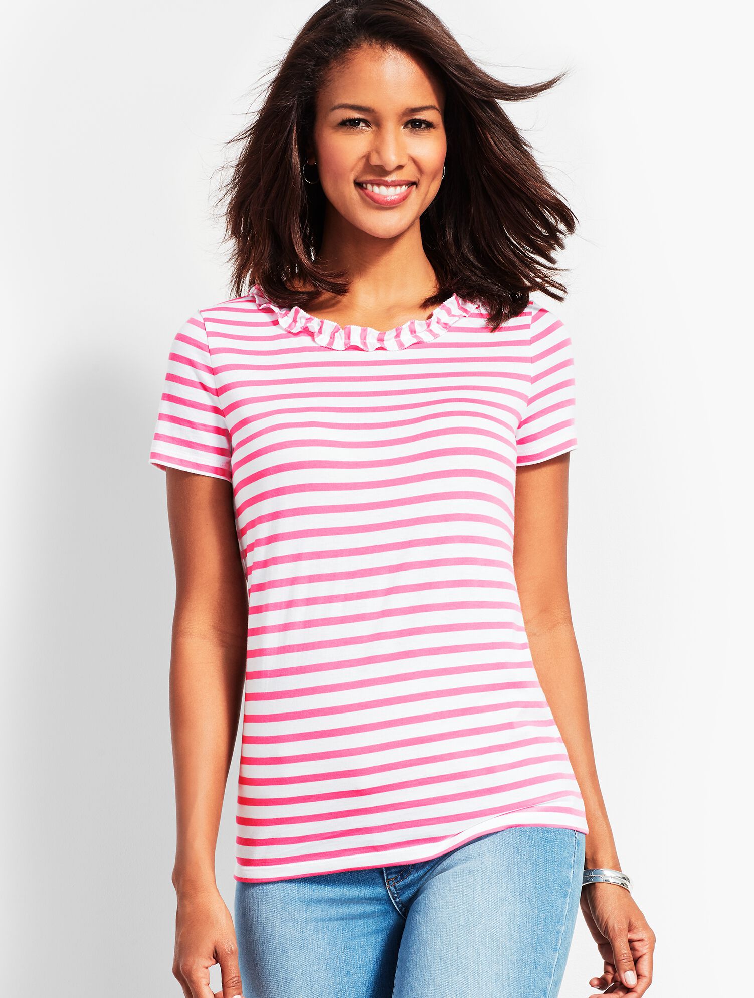 Pima Cascade Crewneck Tee-Hartswell Stripe