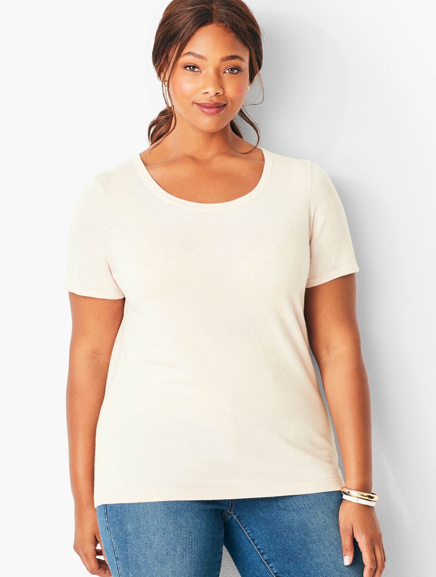 Plus Size Short Sleeve Charming Shell