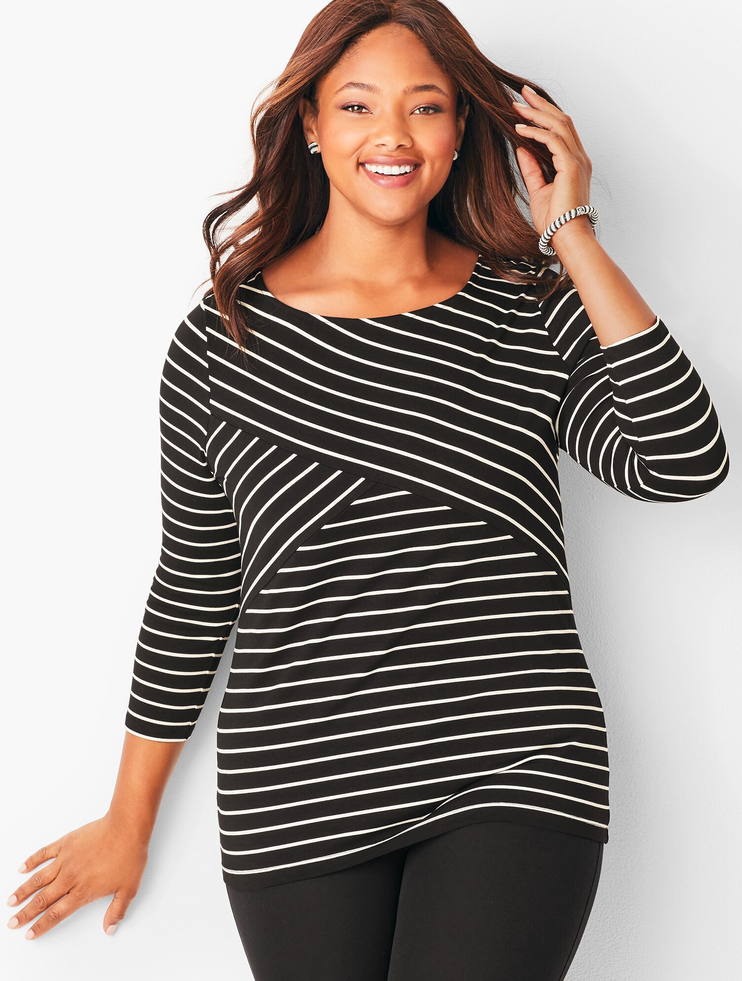 Emerson Stripe Cross-Front Top