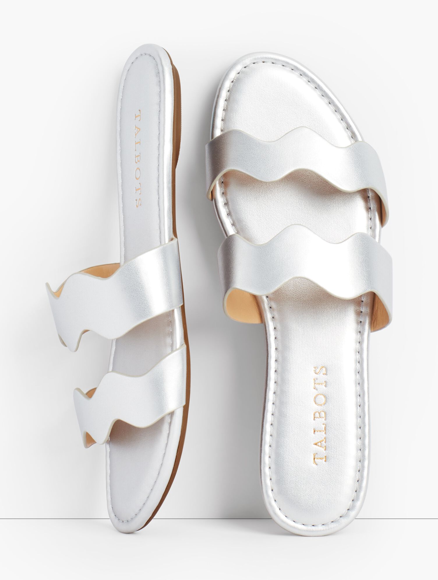 Sadie Wave Slide Sandals - Metallic