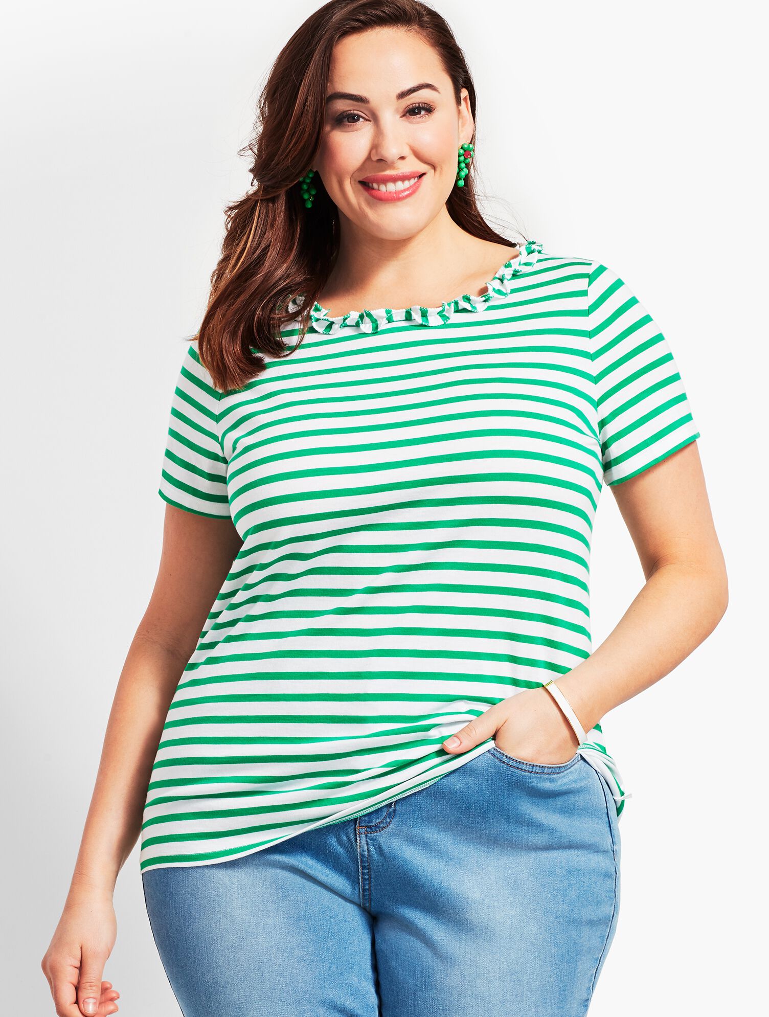 Pima Cascade Crewneck Tee-Hartswell Stripe