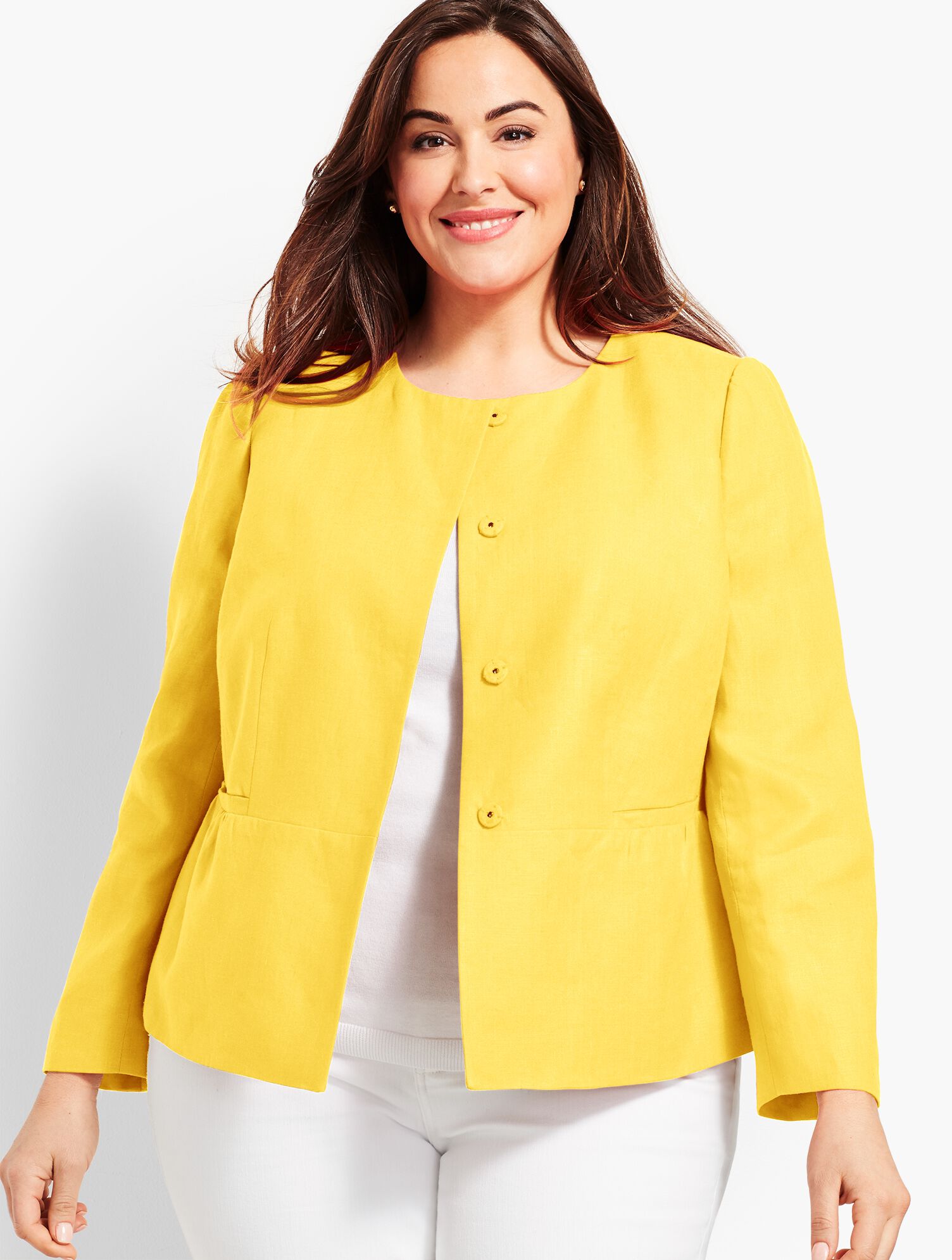 Linen Peplum Jacket