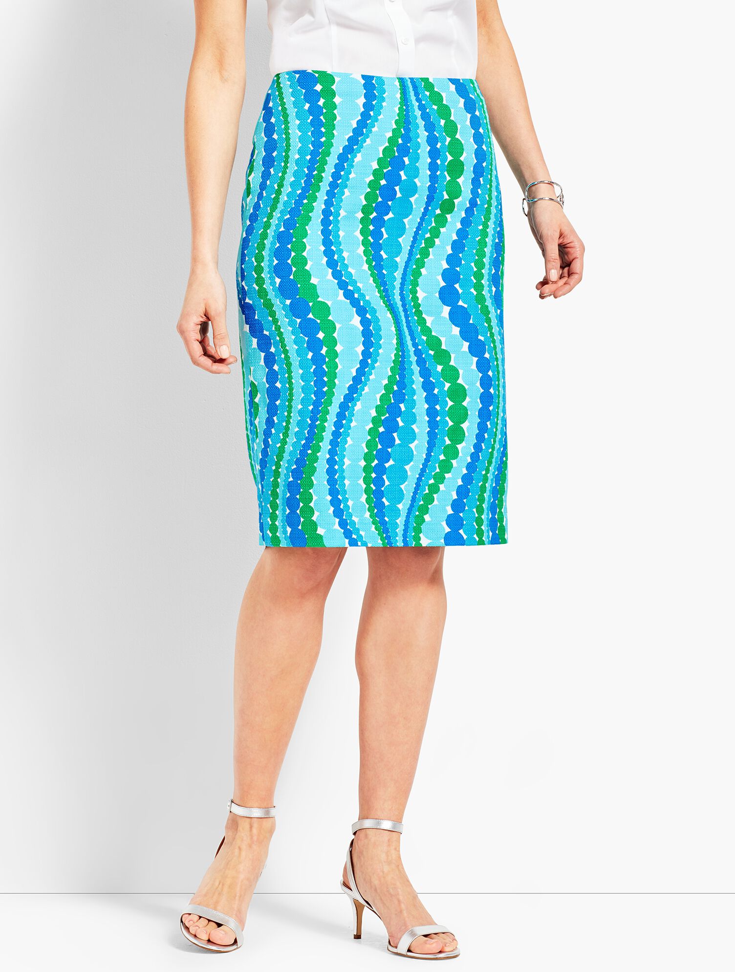 Wavy Dots Pencil Skirt