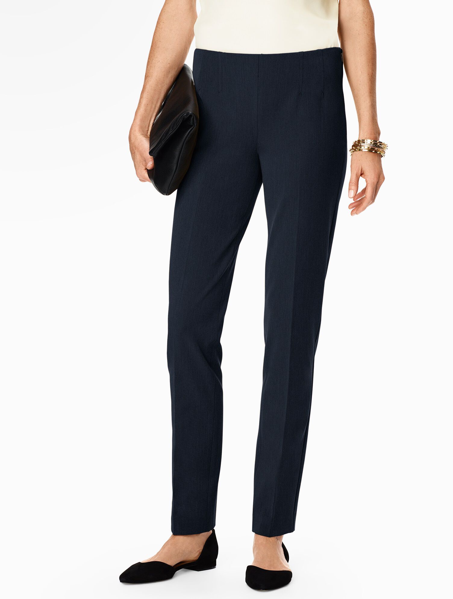 Refined Bi-Stretch Side-Zip Straight Leg