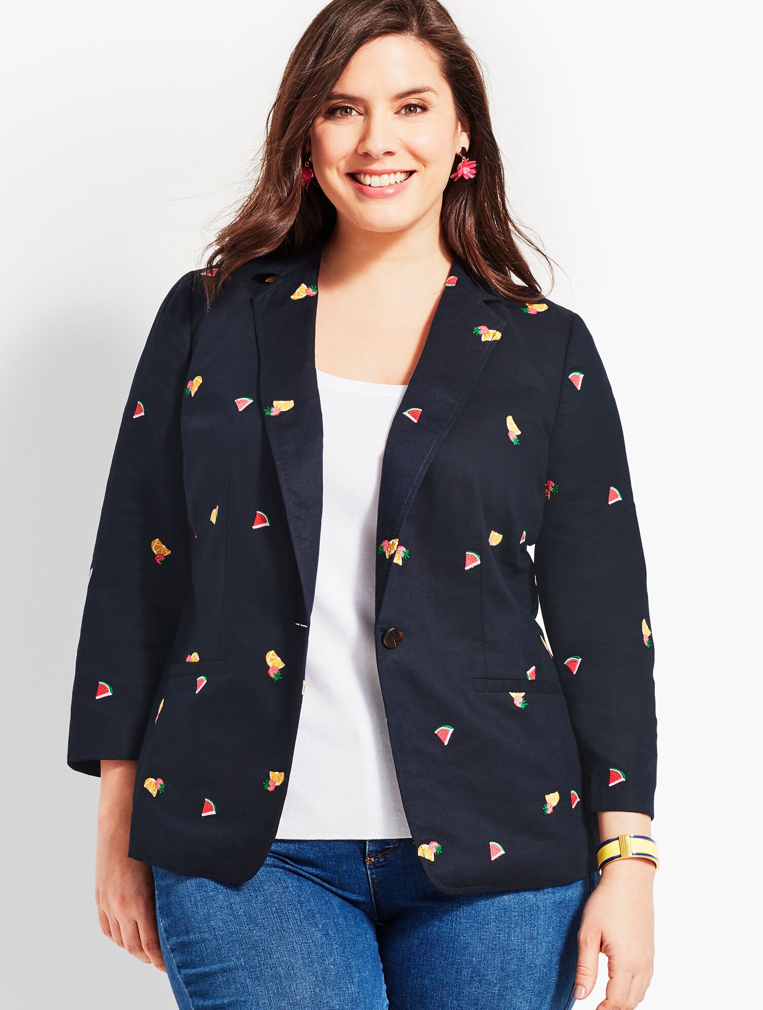 Embroidered Fruits Blazer