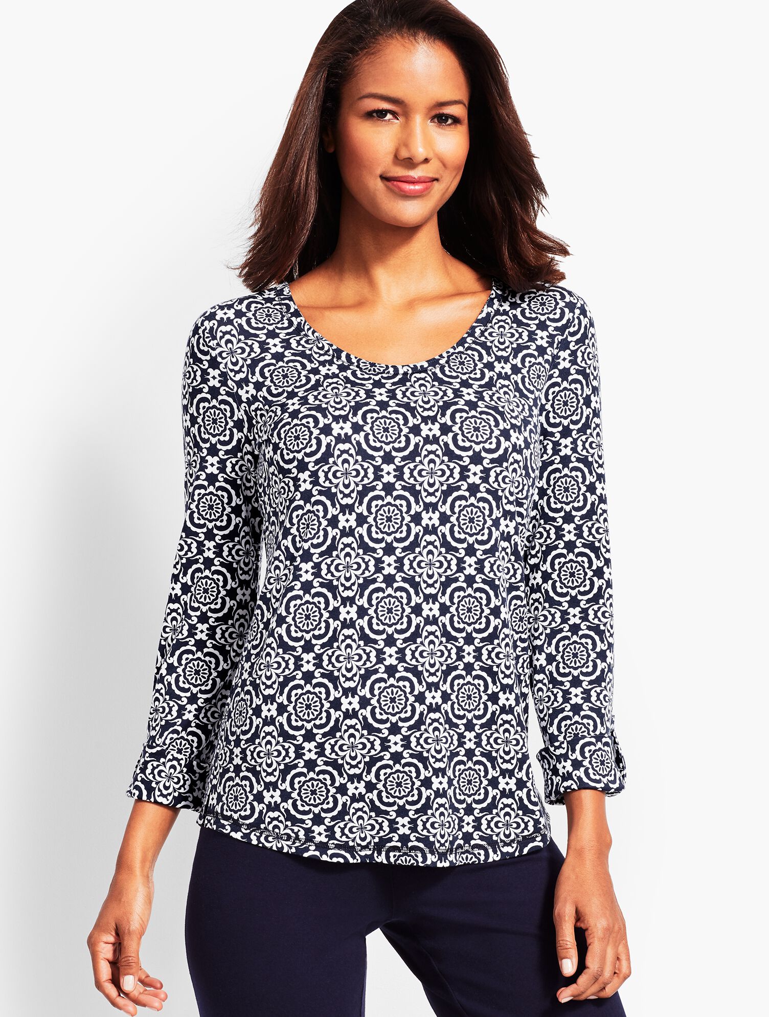 UPF 50+ Scrolls Roll-Cuff Tee